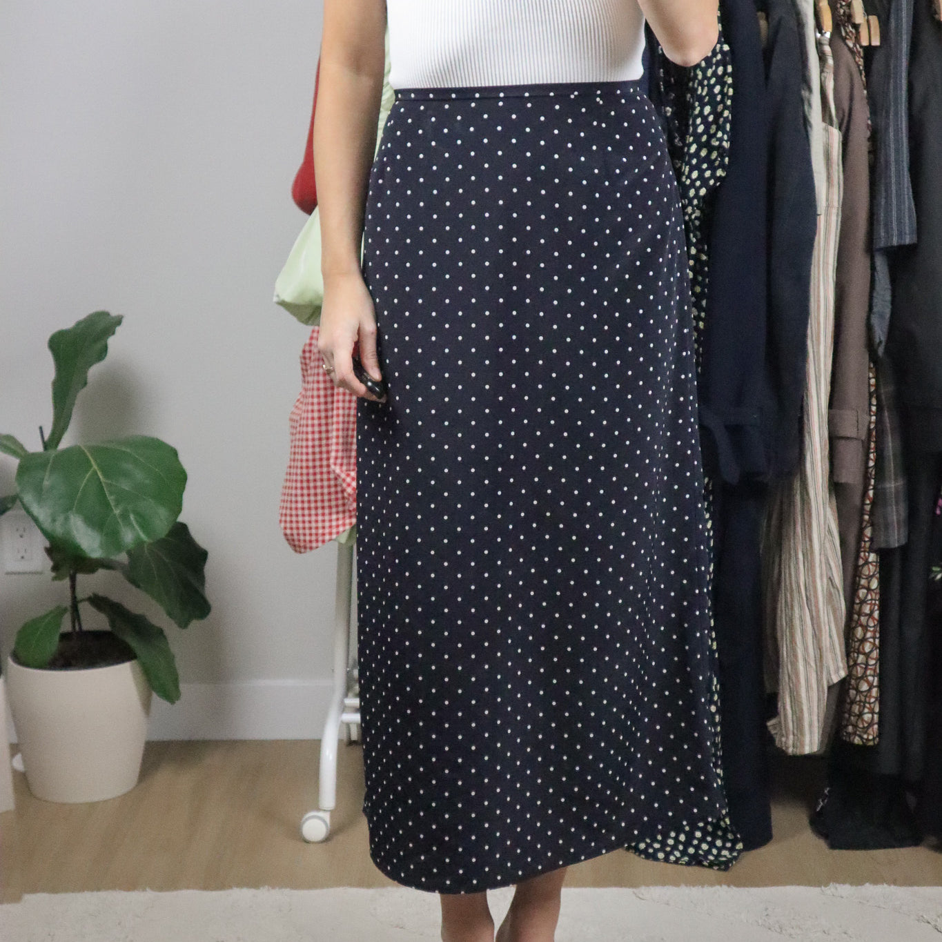 Made in Canada x Vintage x Polka Dot Maxi Skirt (10/12)