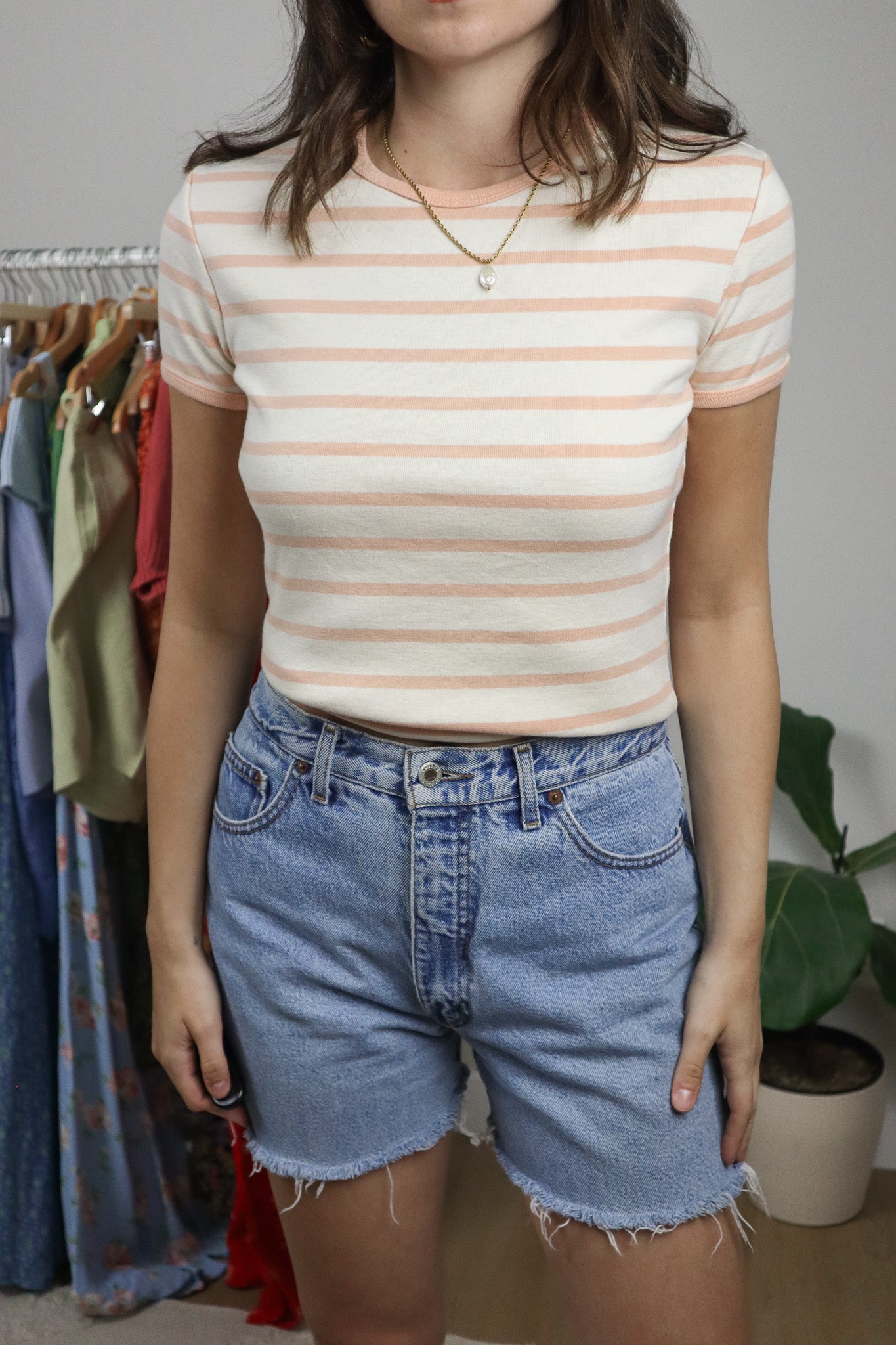 Vintage x Cotton Striped T-Shirt (S/M)
