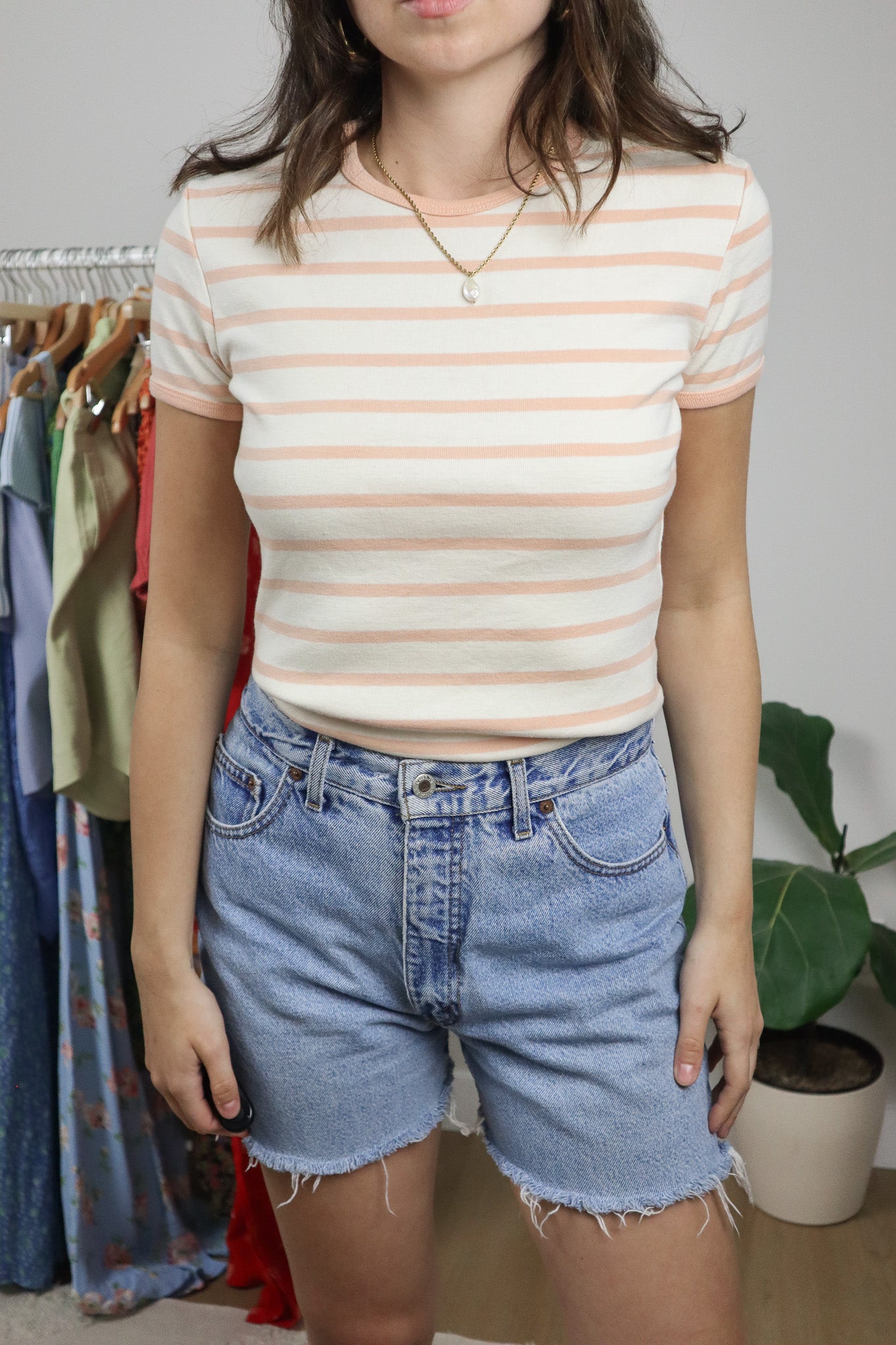 Vintage x Cotton Striped T-Shirt (S/M)
