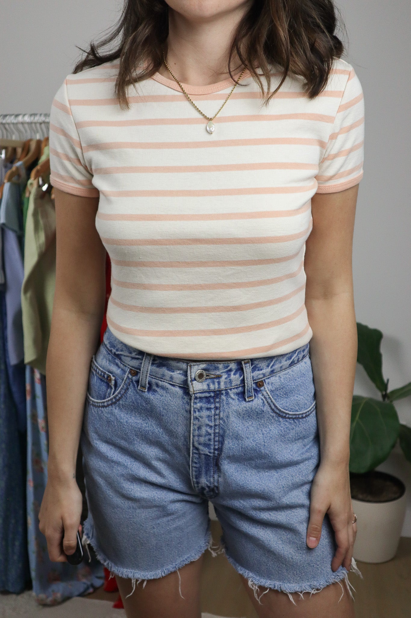 Vintage x Cotton Striped T-Shirt (S/M)