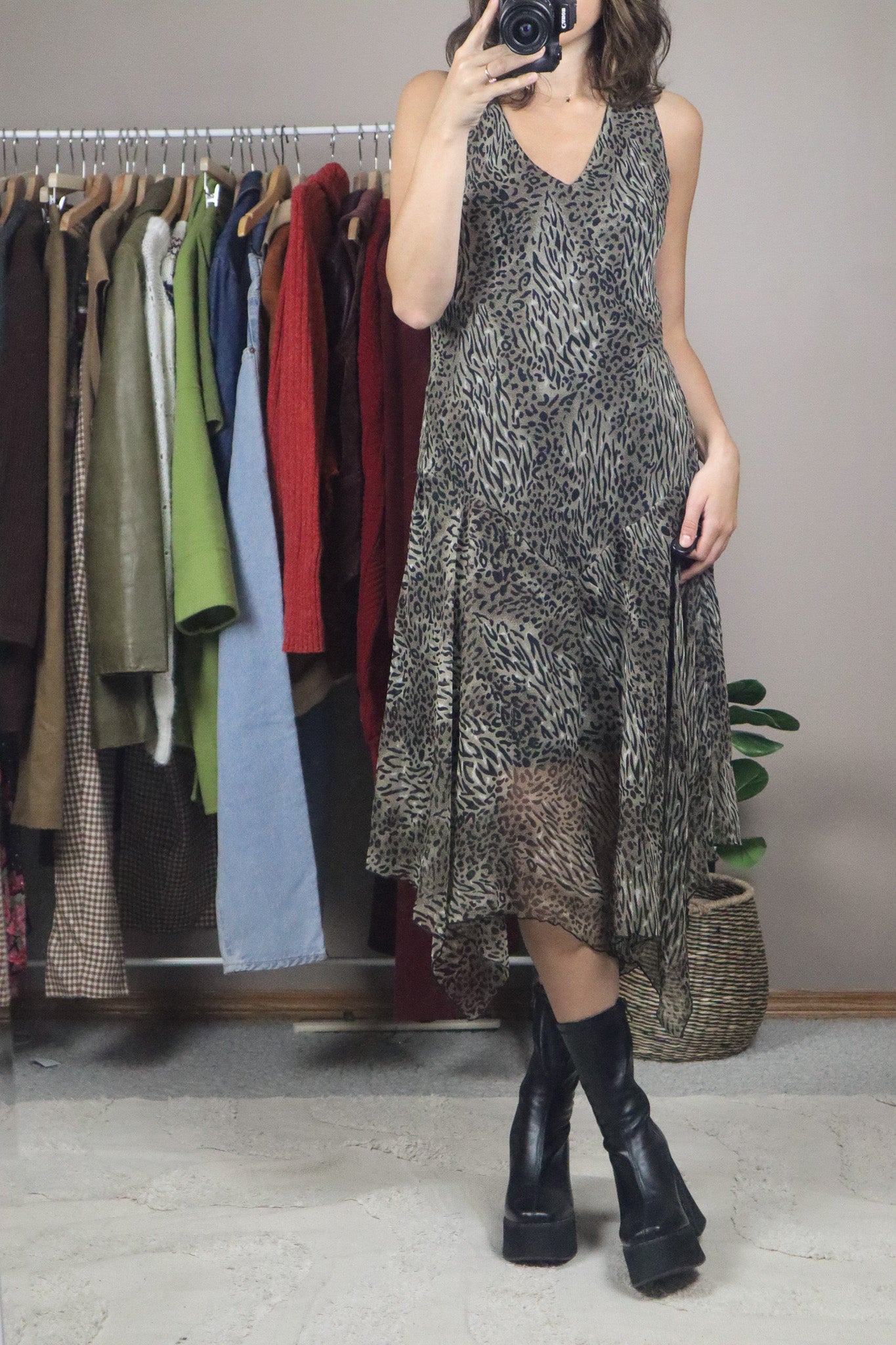 Vintage x Animal Print Maxi Dress (S)