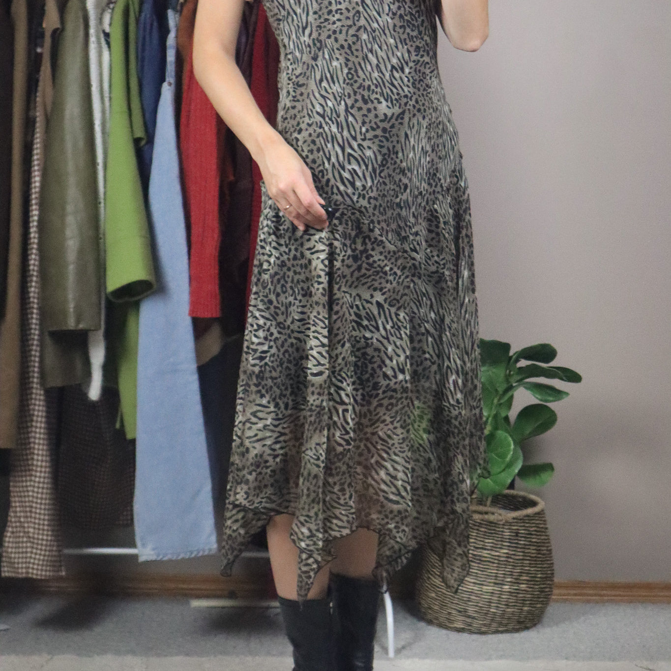 Vintage x Animal Print Maxi Dress (S)