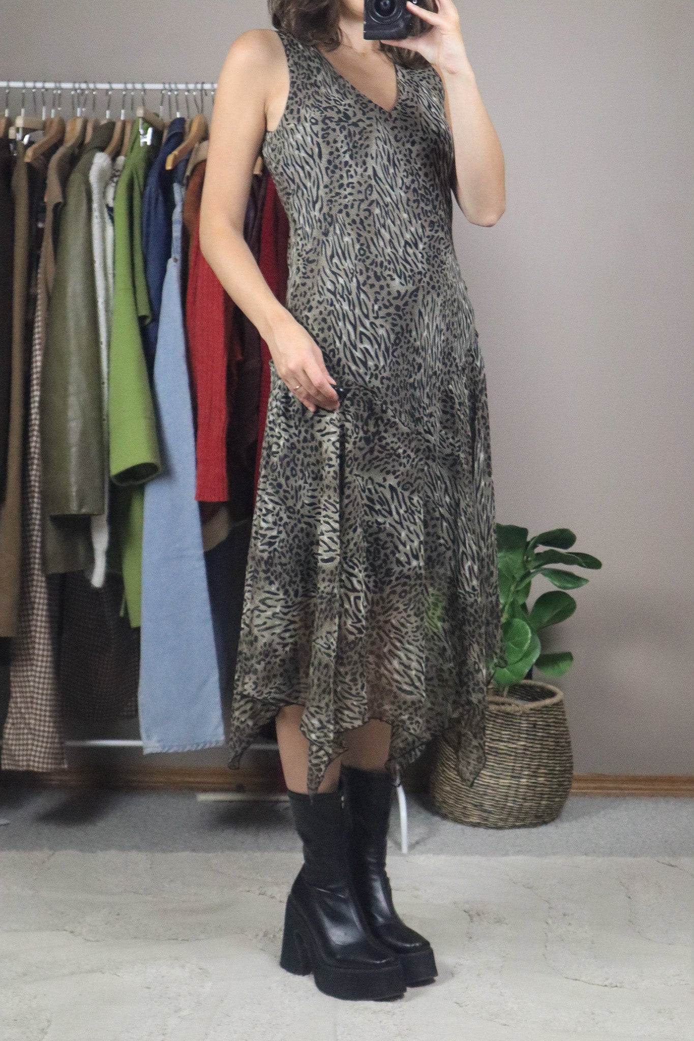 Vintage x Animal Print Maxi Dress (S)