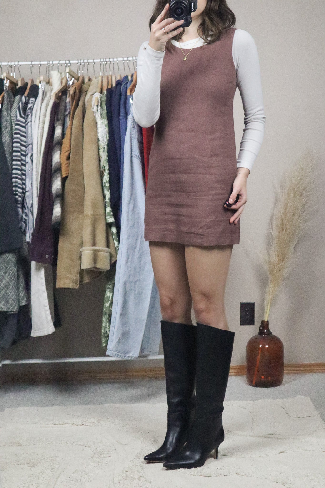 Vintage x Linen Blend Mini Dress (XXS/XS)