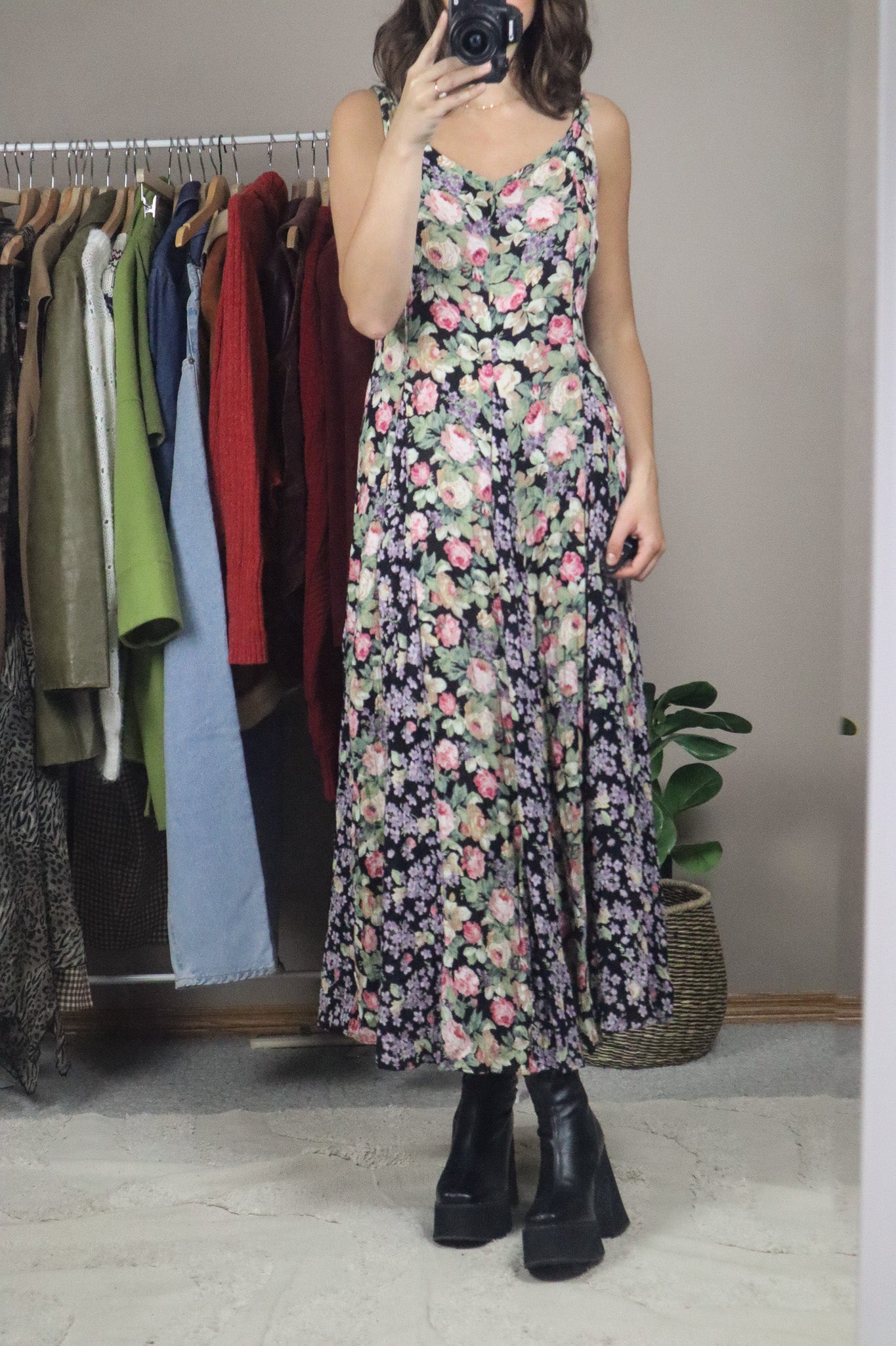 Vintage x Floral Maxi Dress (L)