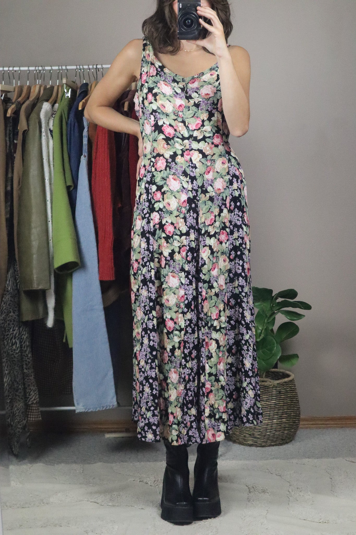 Vintage x Floral Maxi Dress (L)