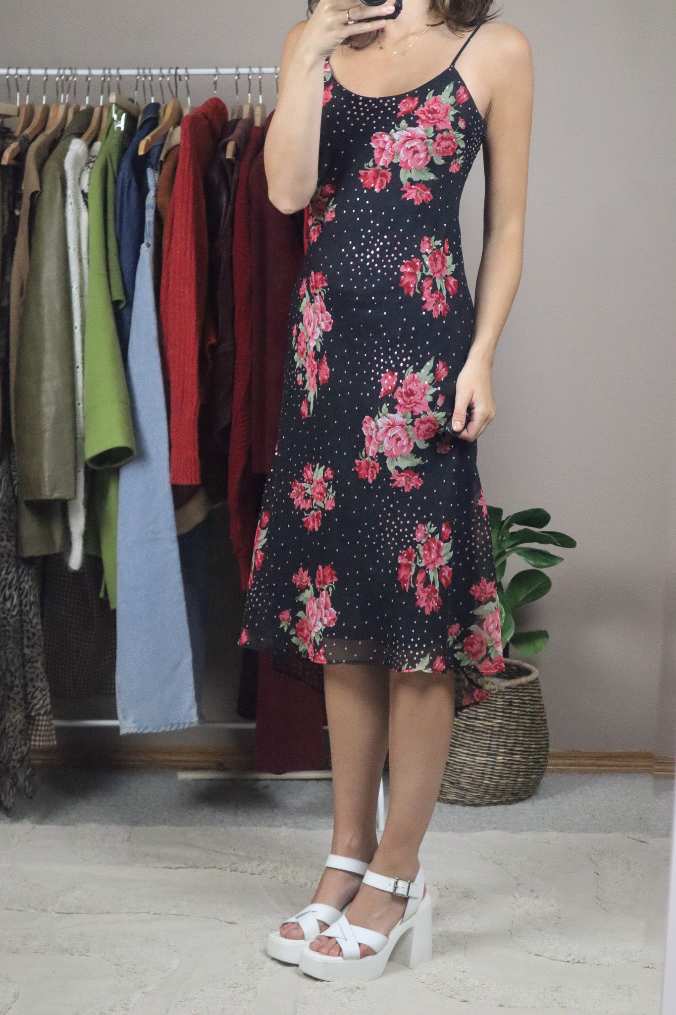 Made in Canada x Vintage x Floral & Polka Dot Dress (4)