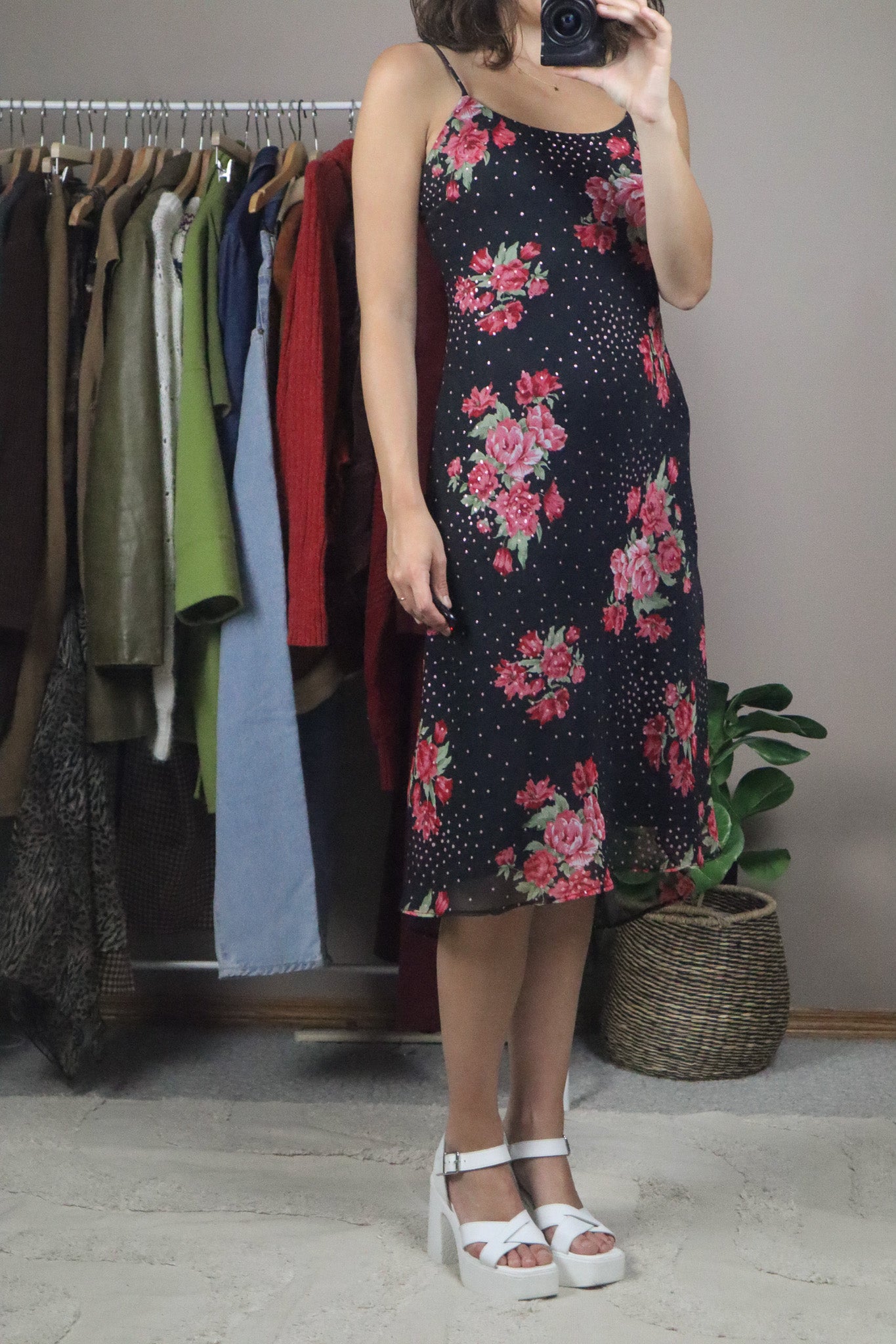 Made in Canada x Vintage x Floral & Polka Dot Dress (4)