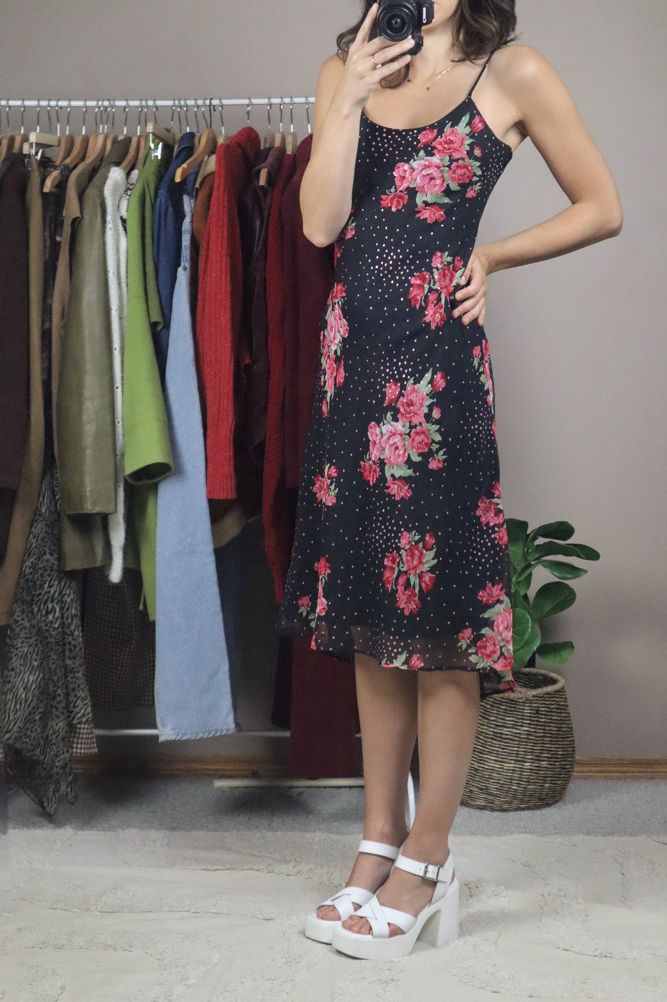 Made in Canada x Vintage x Floral & Polka Dot Dress (4)