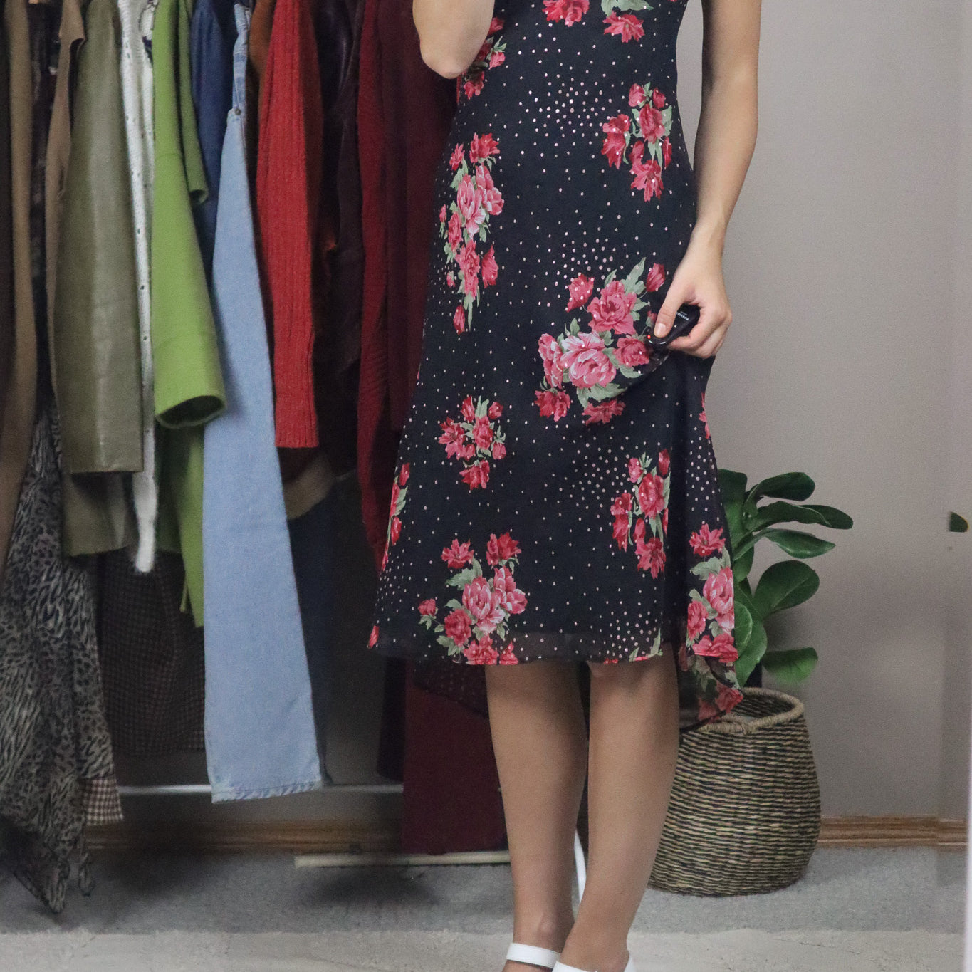 Made in Canada x Vintage x Floral & Polka Dot Dress (4)