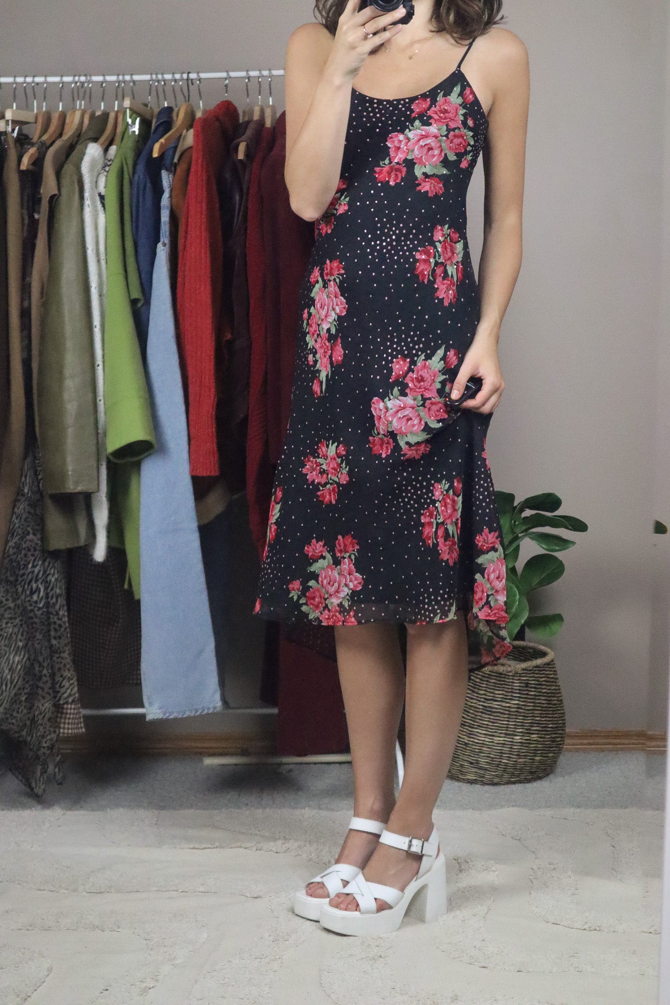 Made in Canada x Vintage x Floral & Polka Dot Dress (4)