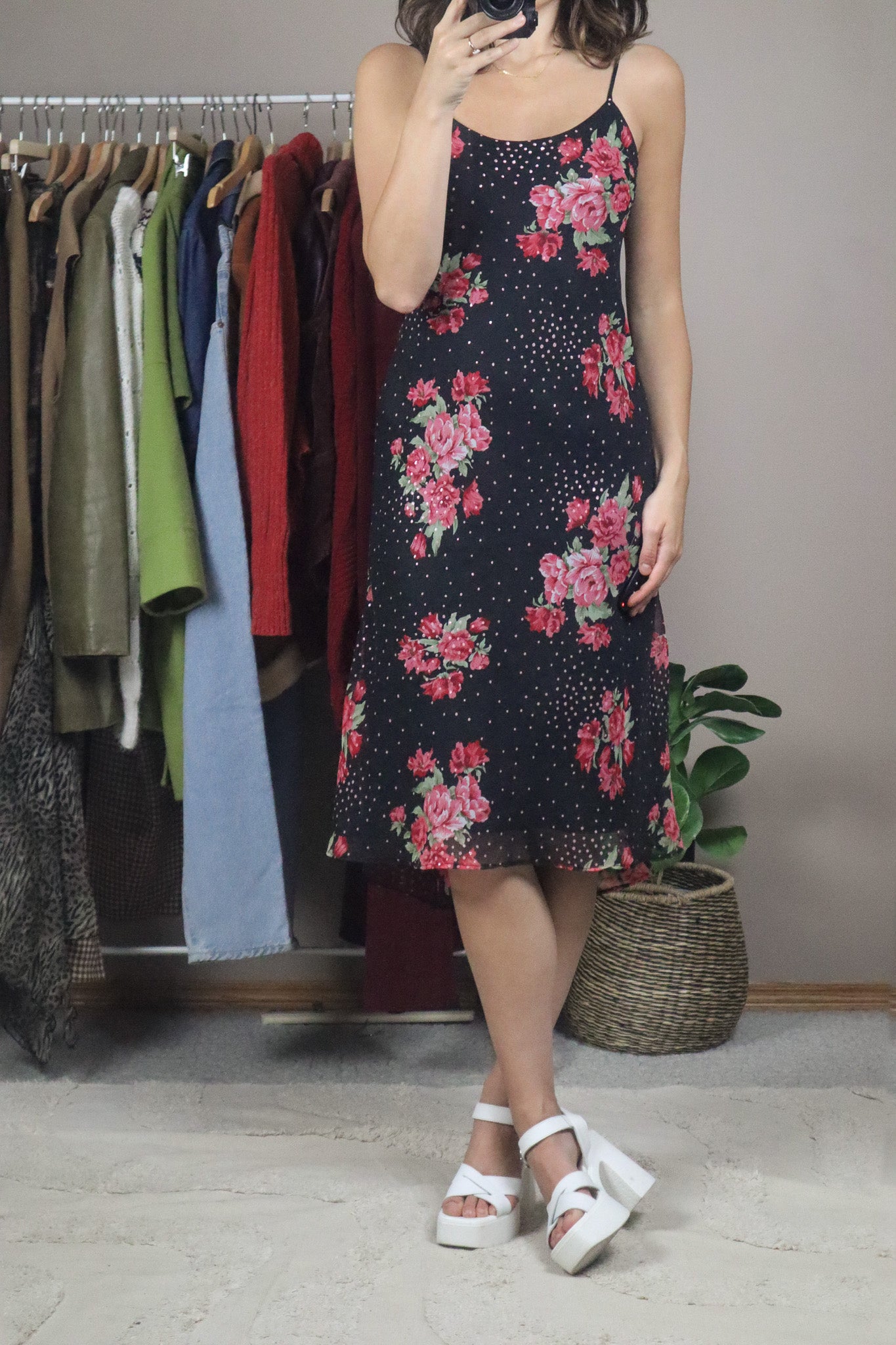 Made in Canada x Vintage x Floral & Polka Dot Dress (4)