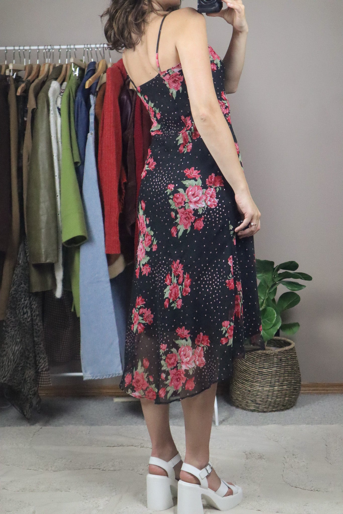 Made in Canada x Vintage x Floral & Polka Dot Dress (4)