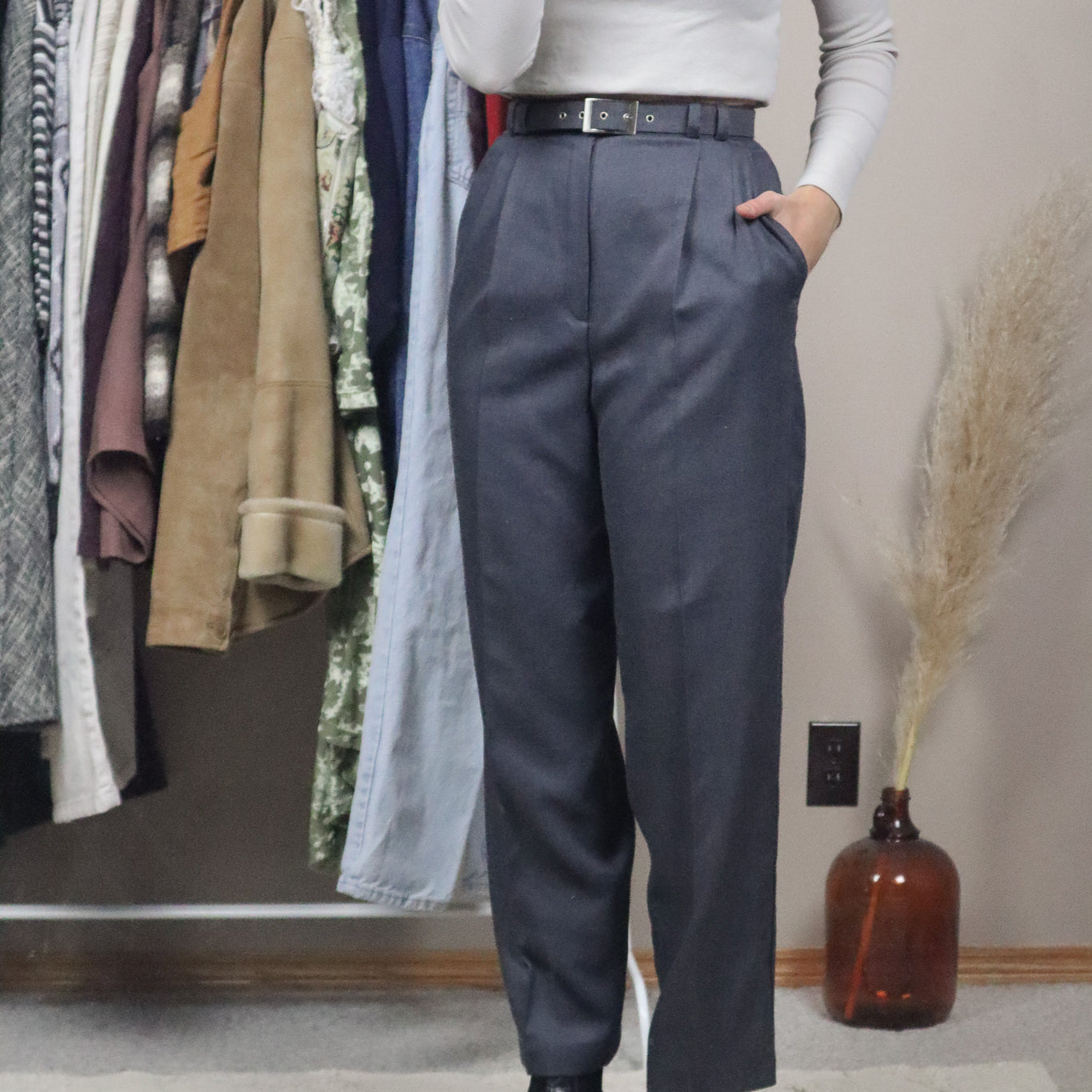 Made in Canada x Vintage x Belted Trousers (XS)