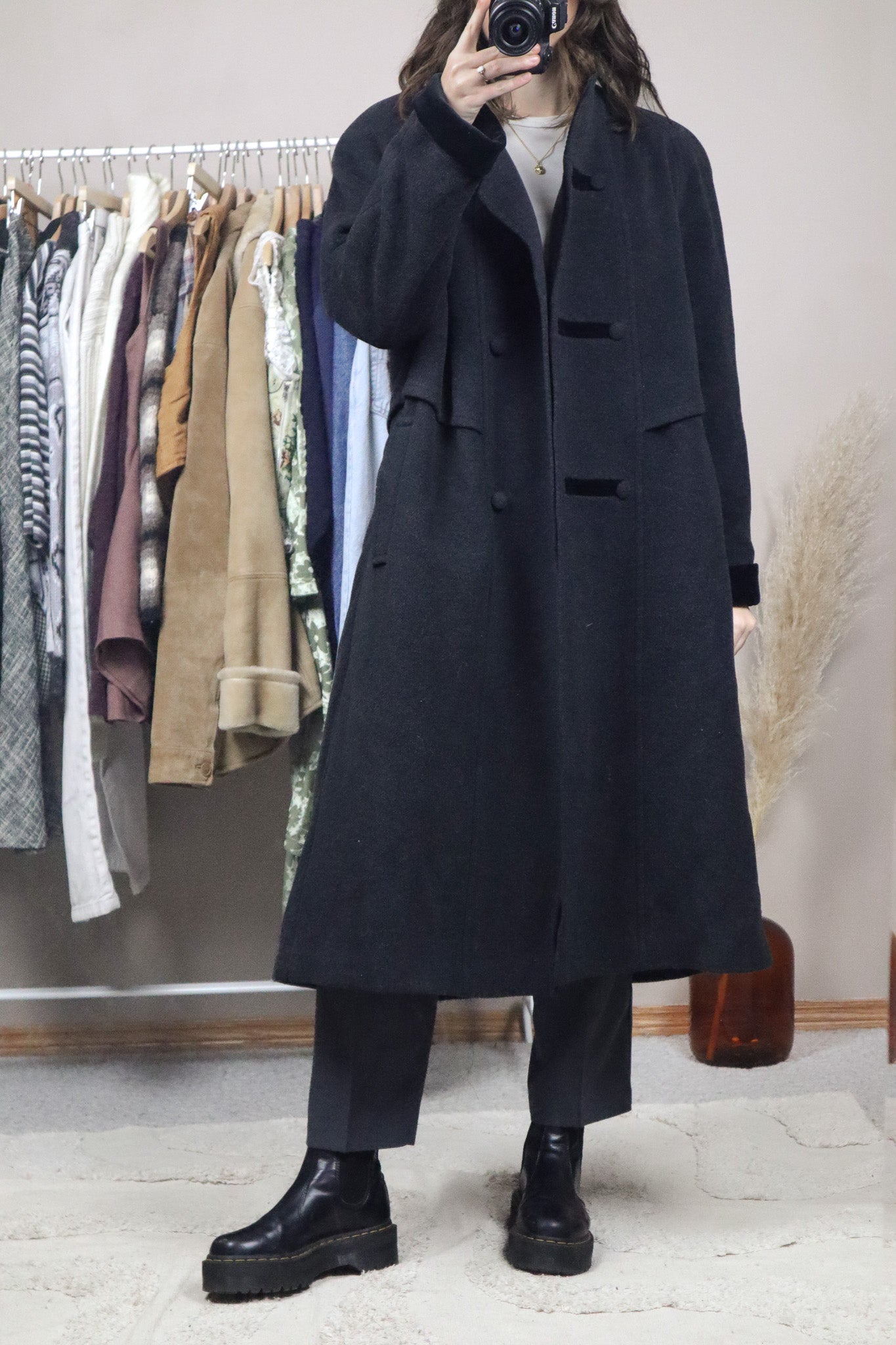 Made in Canada x Holt Renfrew x Wool/Cashmere/Angora Velvet Trim Coat (10/12)