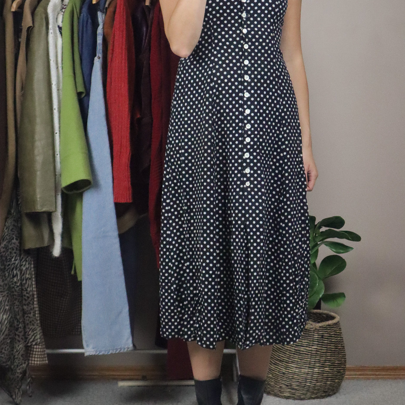Vintage x Polka Dot Maxi Dress (XS/S)