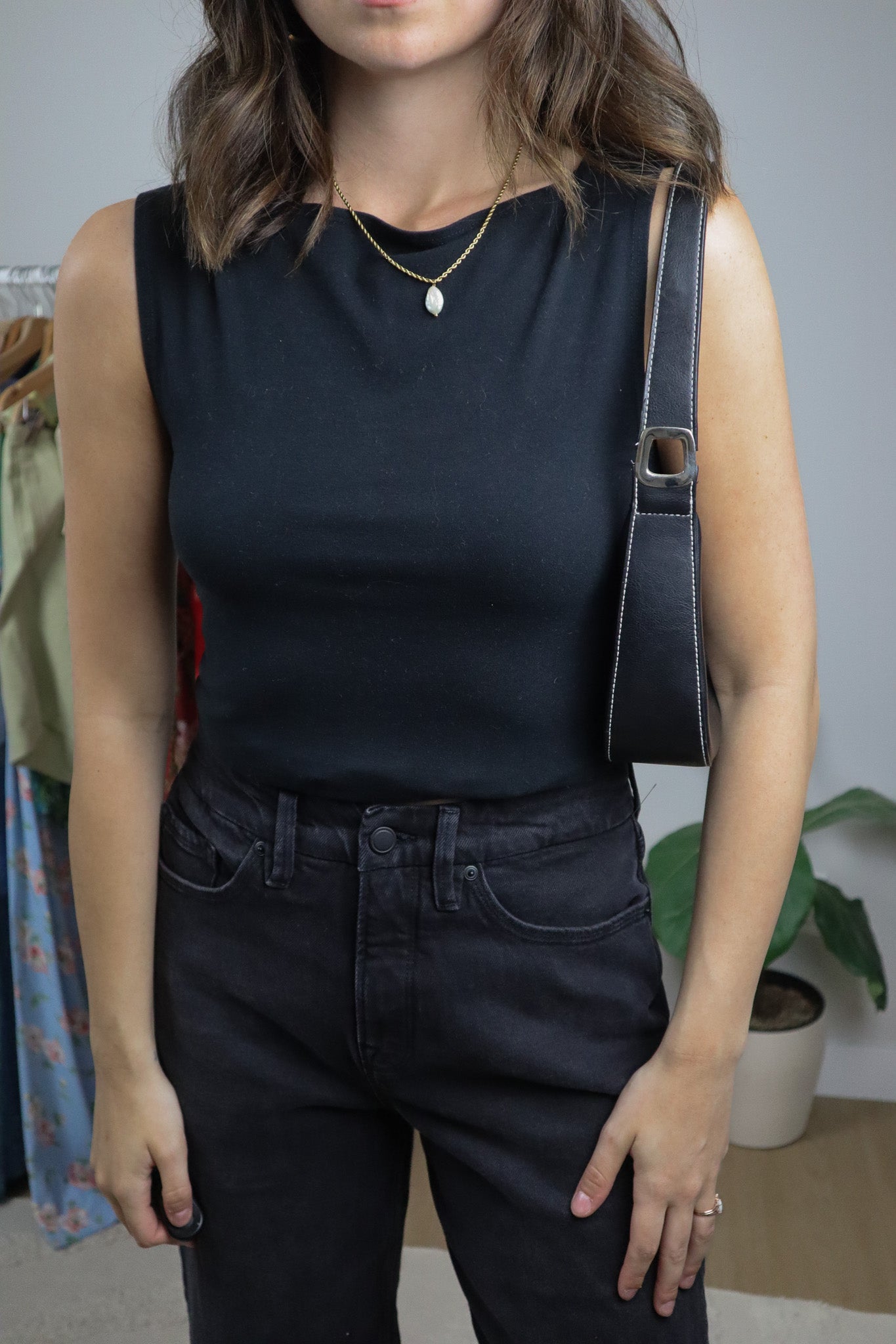 Vintage x Faux Leather Shoulder Bag