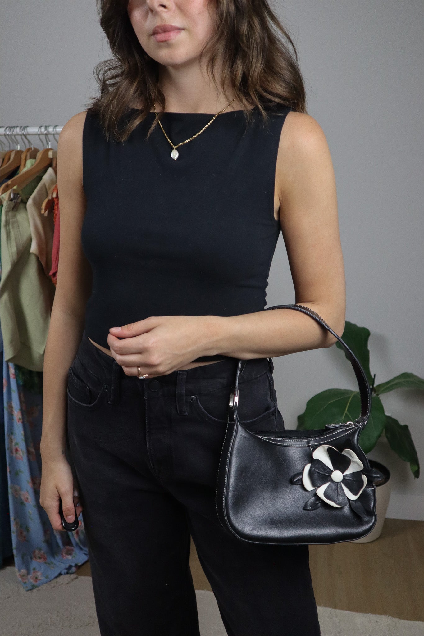 Vintage x Faux Leather Shoulder Bag