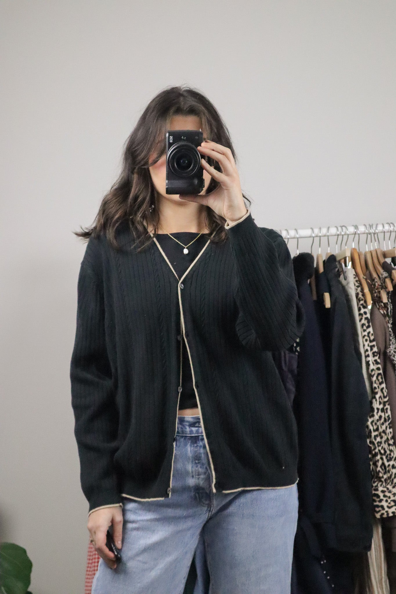 Vintage x Contrast Cardigan (M/L)