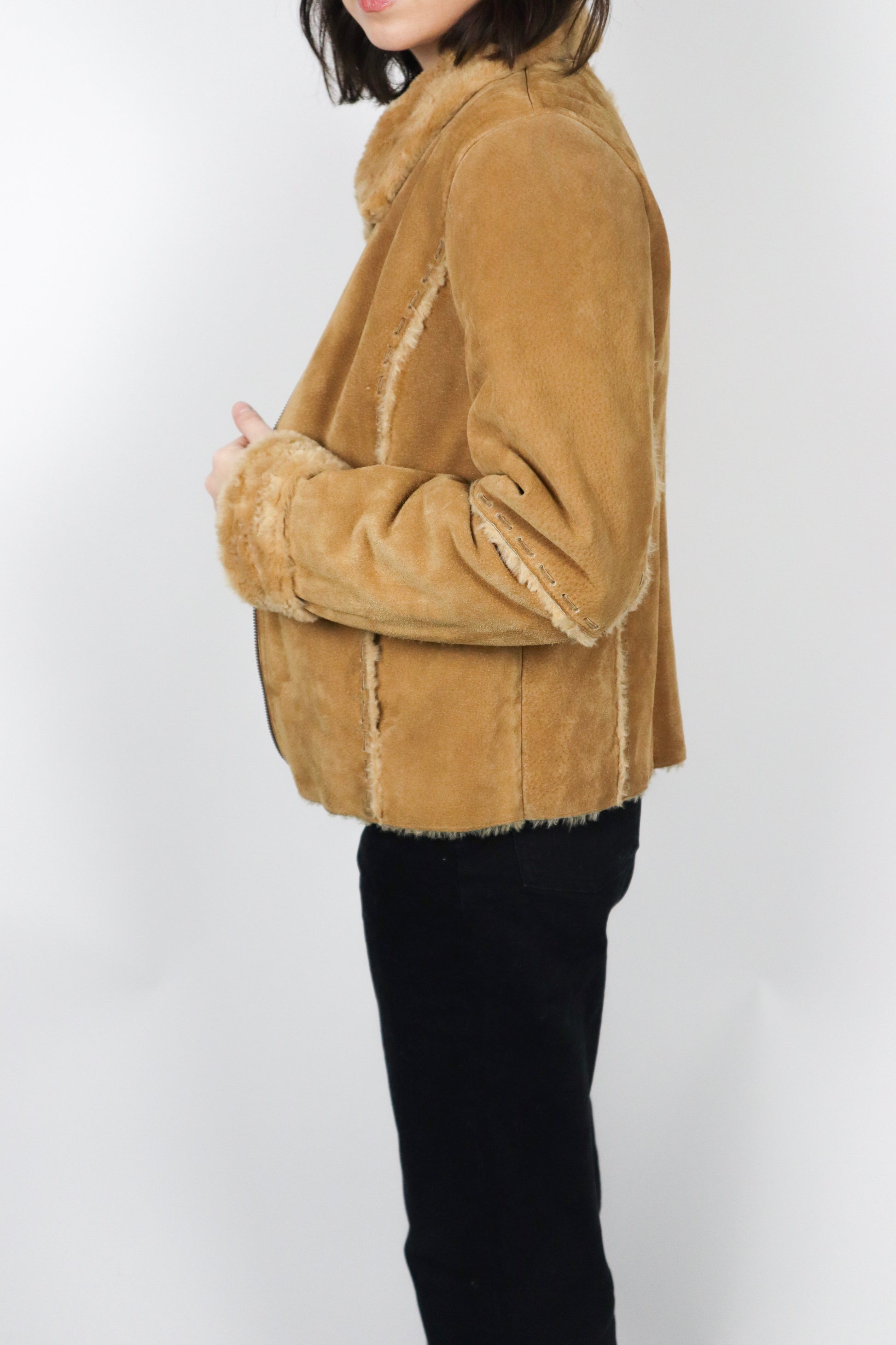 Vintage x Faux Fur Leather Jacket (XS/S)