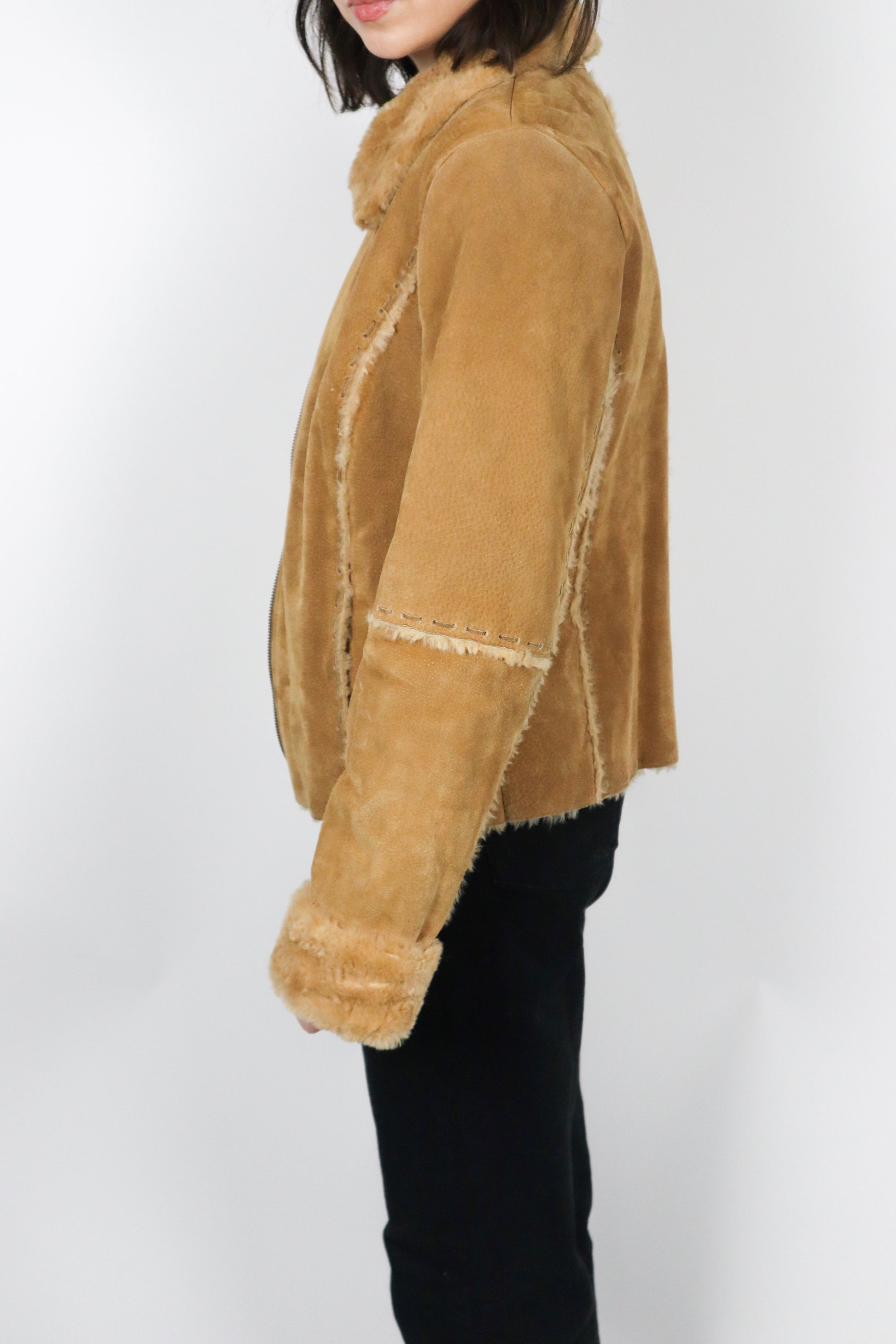 Vintage x Faux Fur Leather Jacket (XS/S)