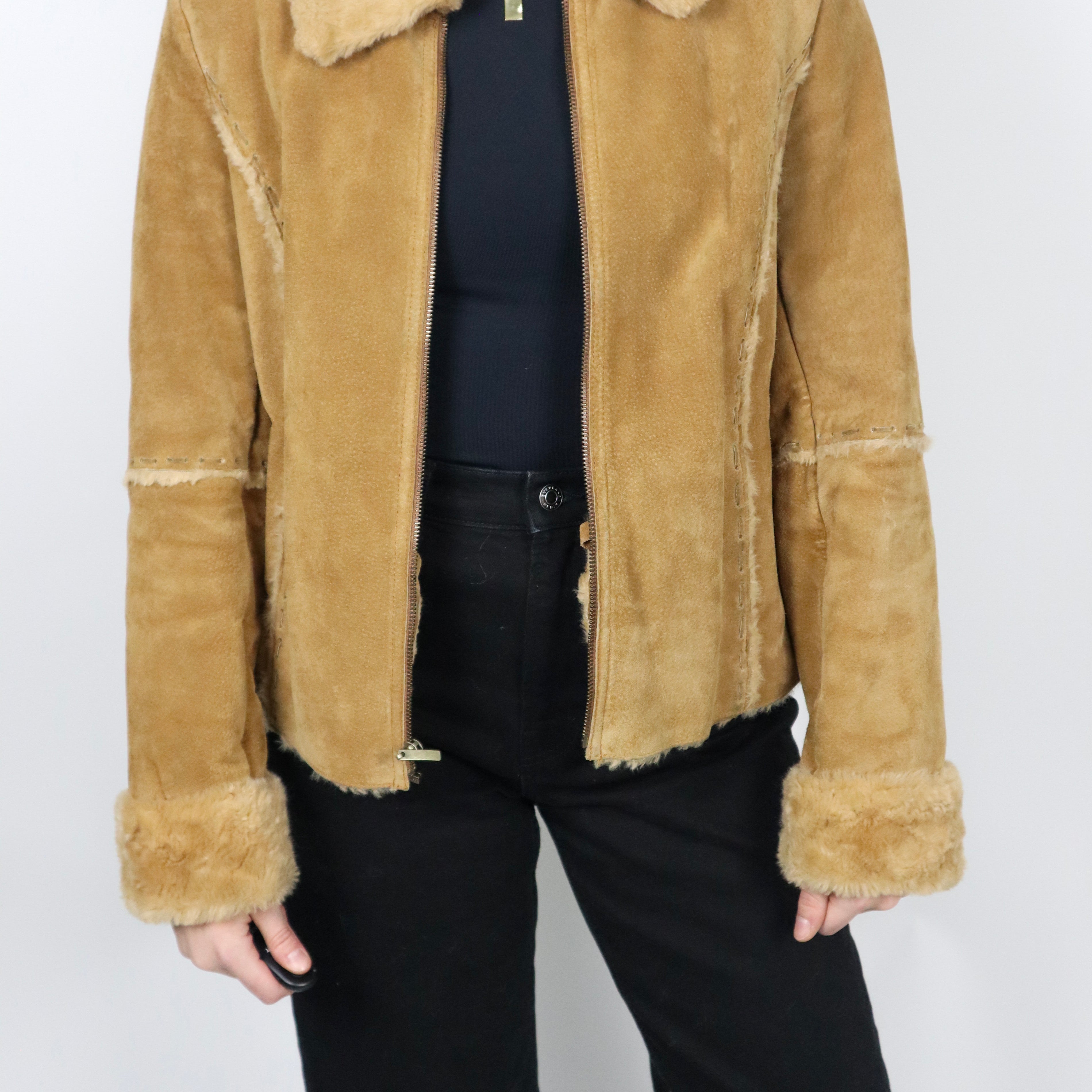 Vintage x Faux Fur Leather Jacket (XS/S)