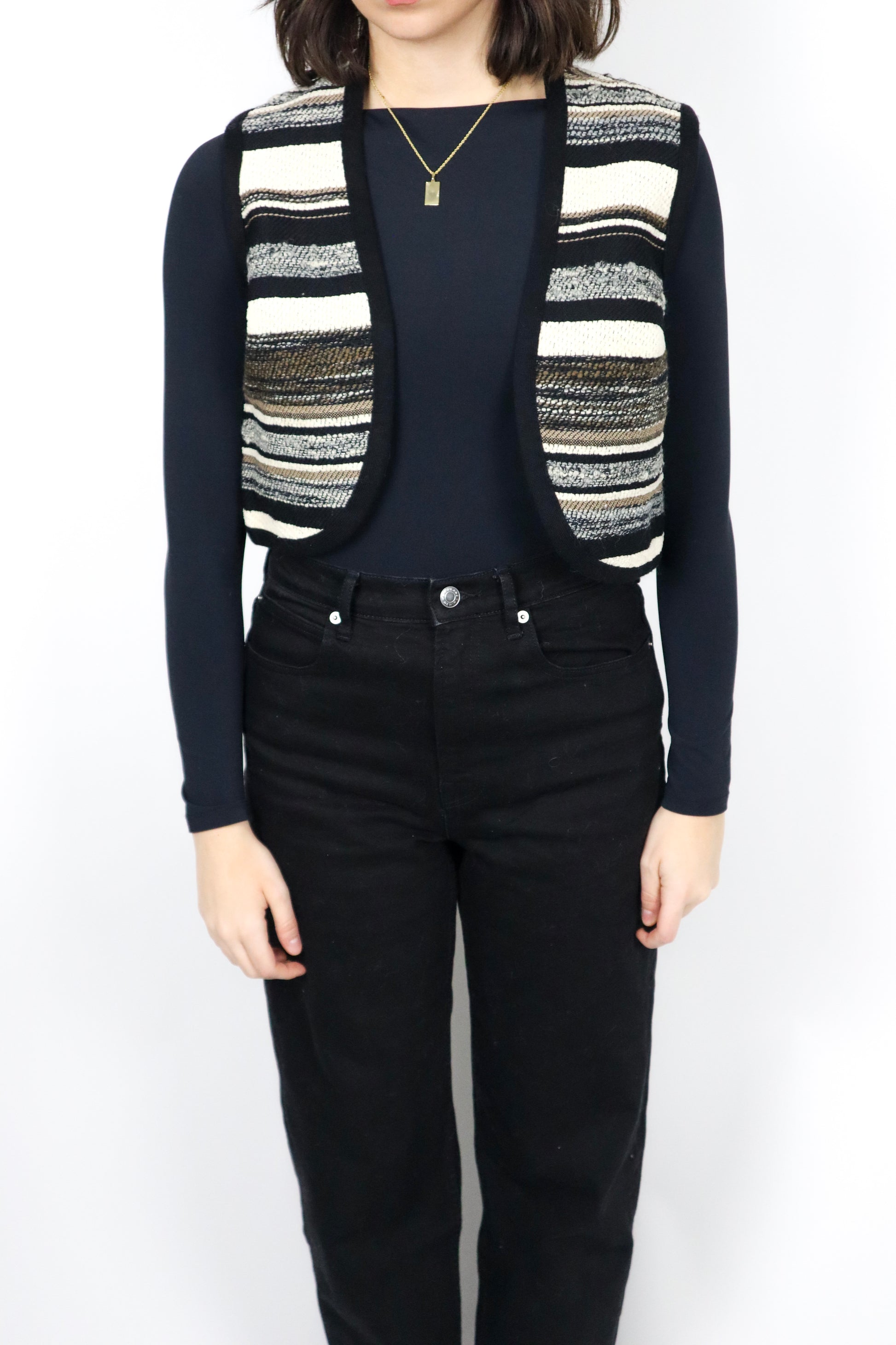 Made in Finnland x Wool Cropped Textured Vest (XXS/XS)