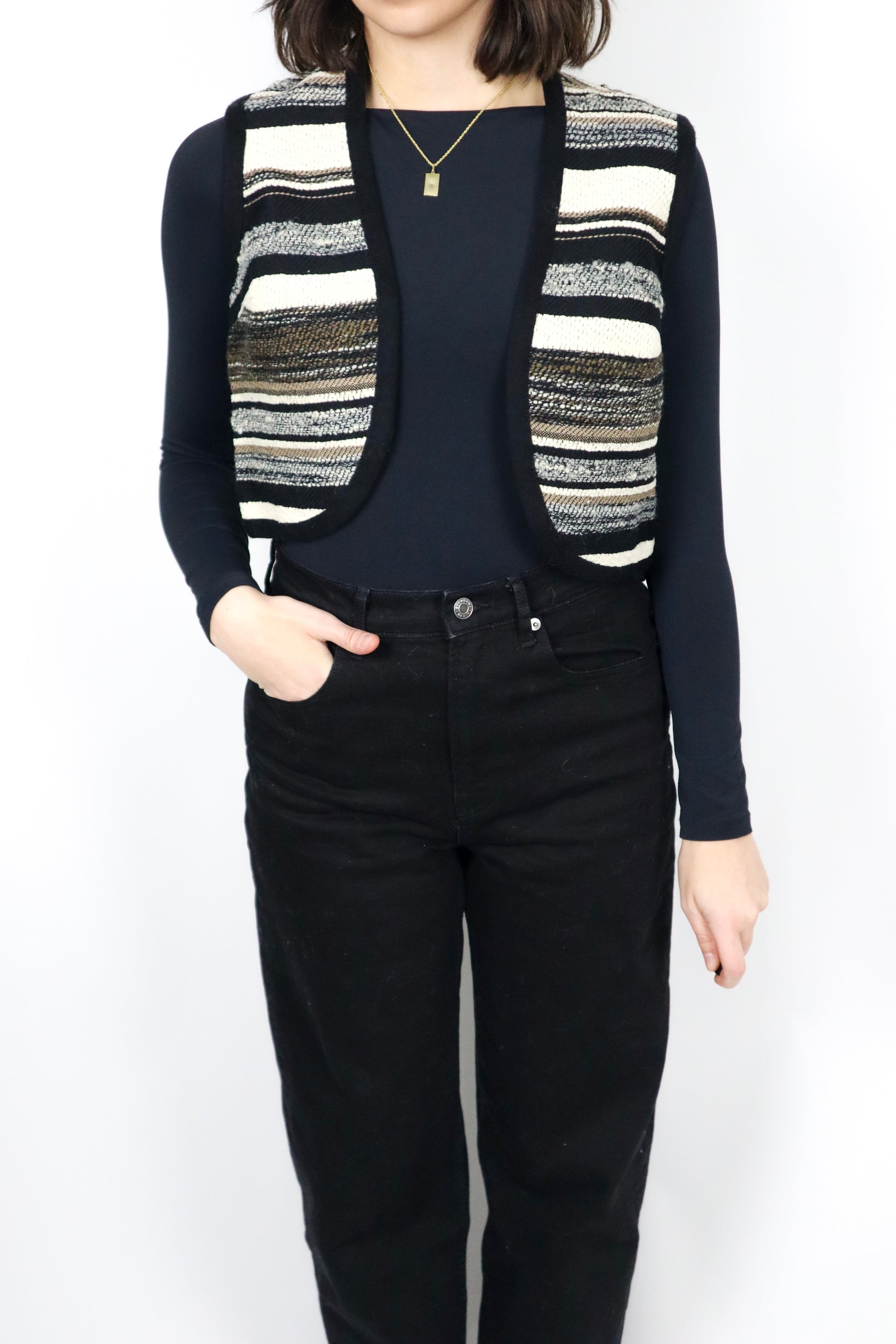 Made in Finnland x Wool Cropped Textured Vest (XXS/XS)