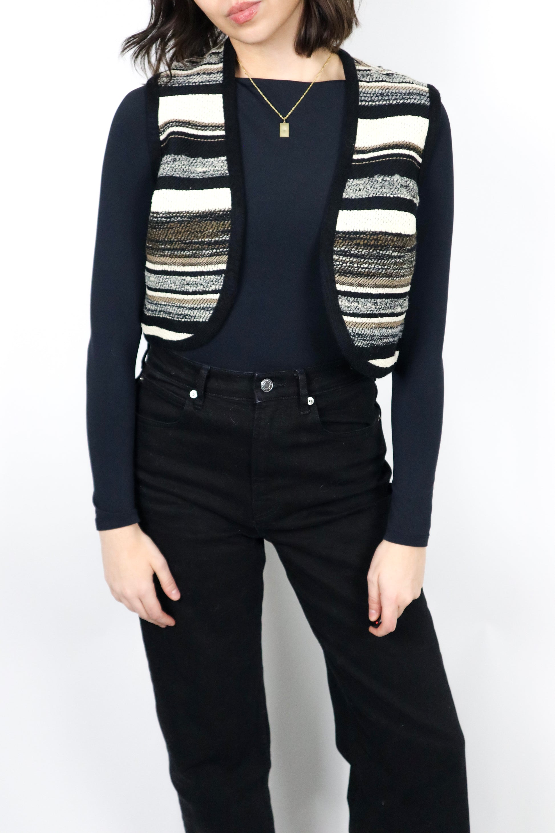 Made in Finnland x Wool Cropped Textured Vest (XXS/XS)