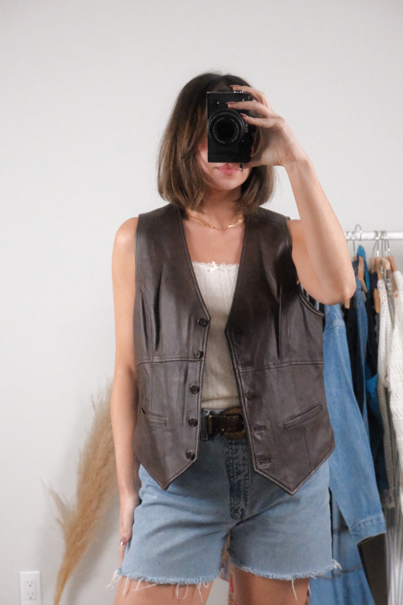 Vintage x Leather Vest (L)