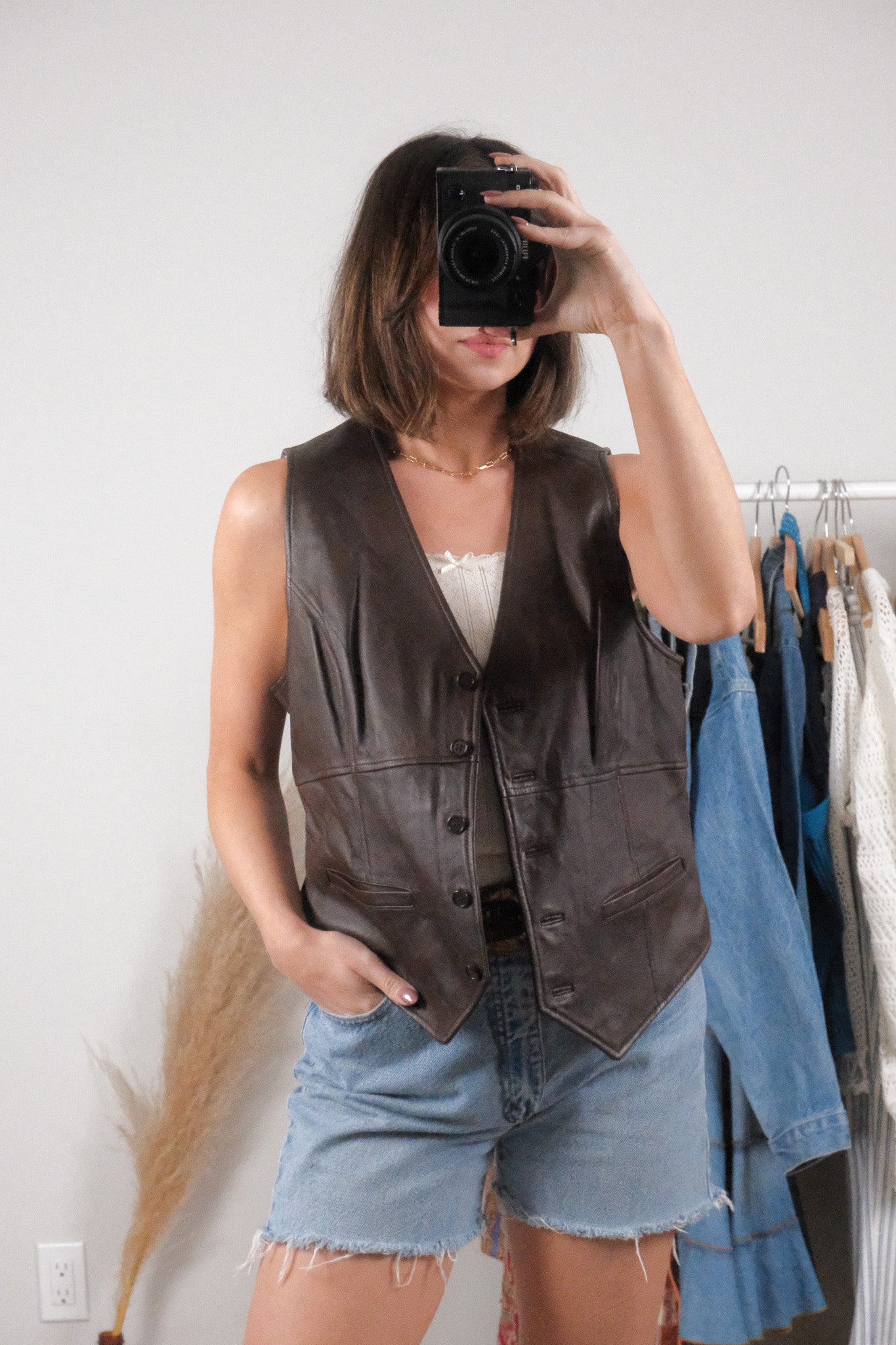 Vintage x Leather Vest (L)
