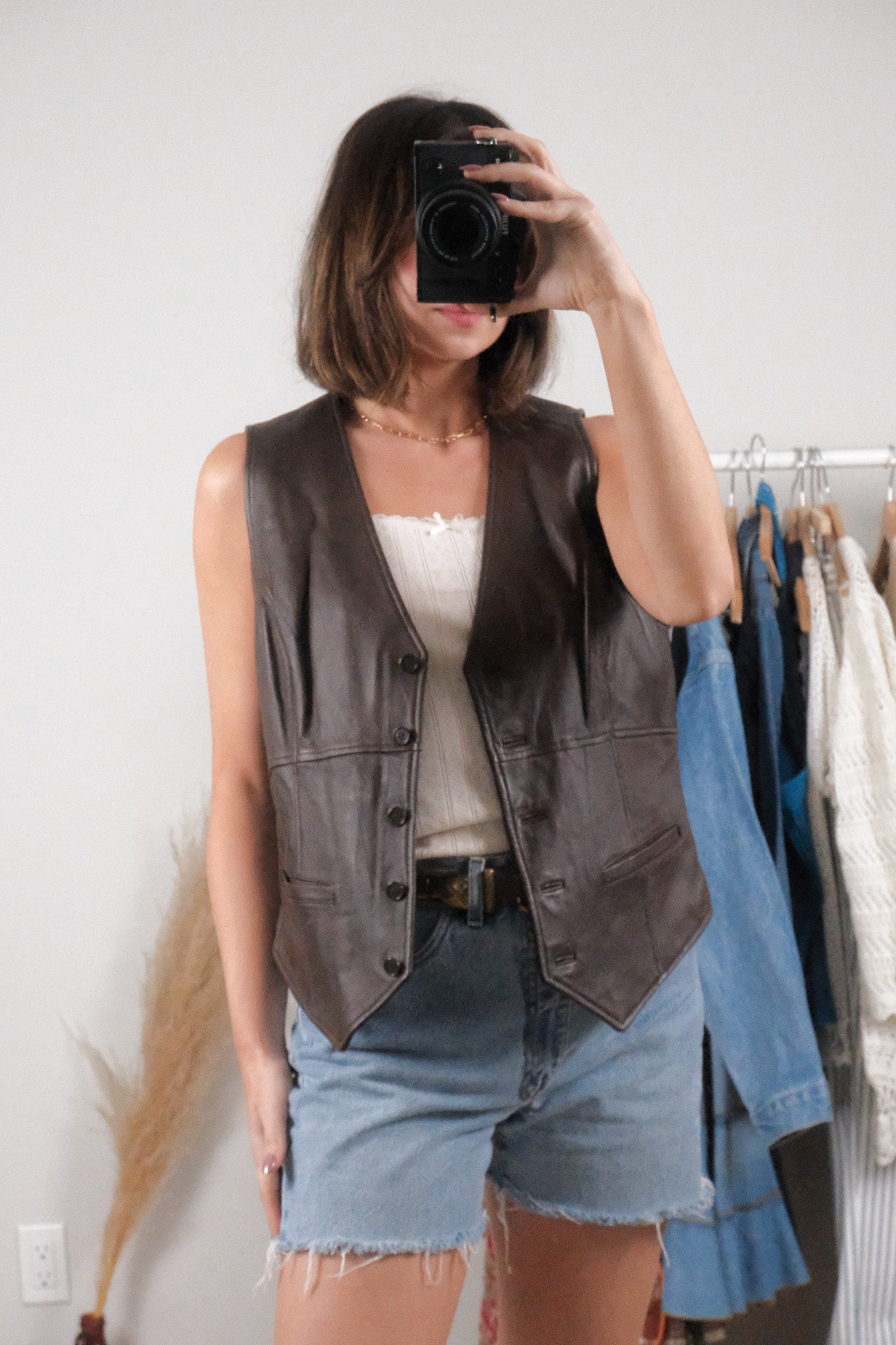 Vintage x Leather Vest (L)
