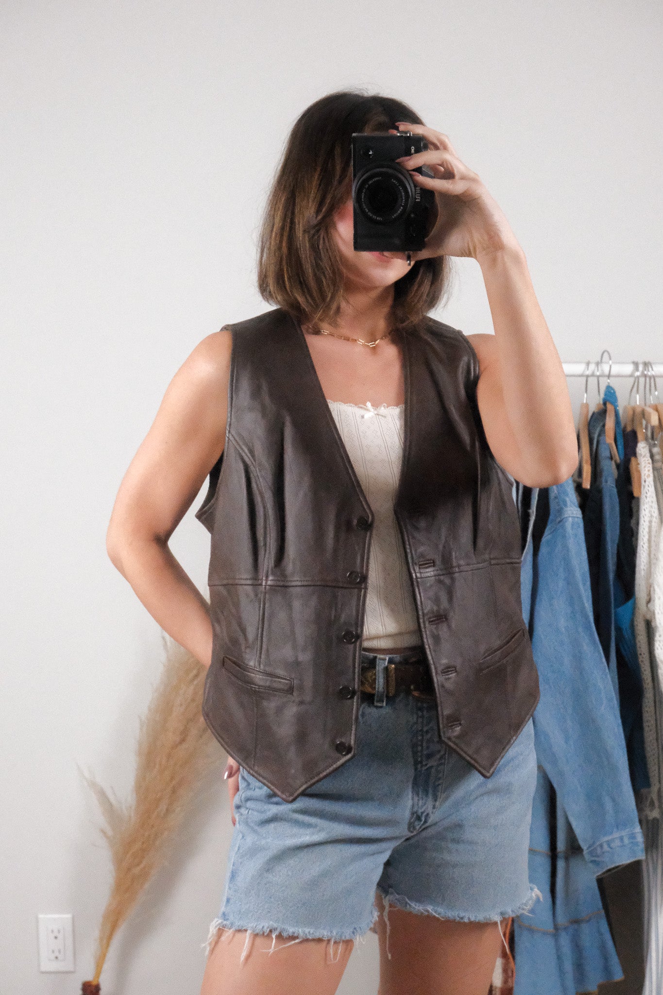 Vintage x Leather Vest (L)