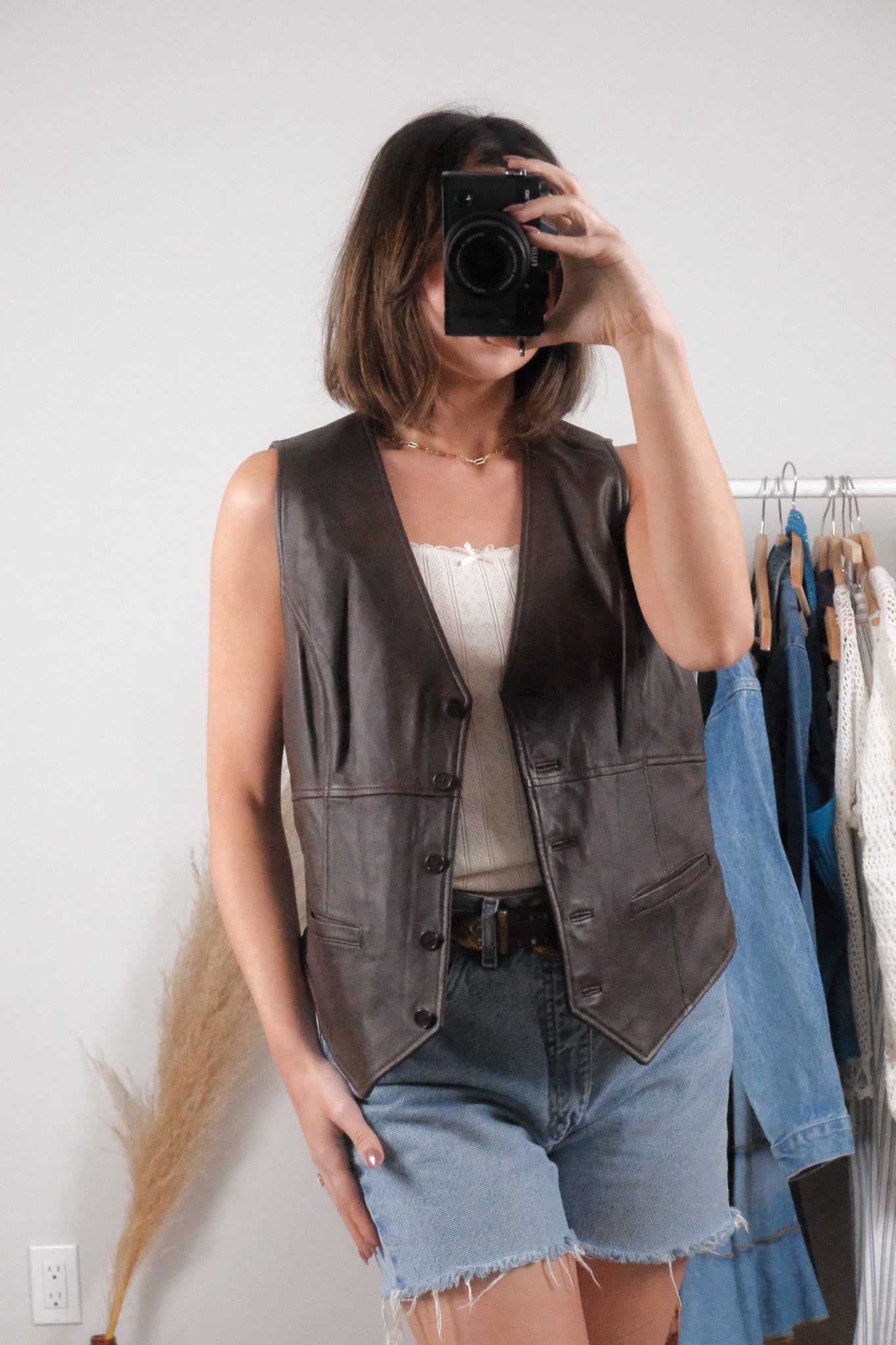 Vintage x Leather Vest (L)