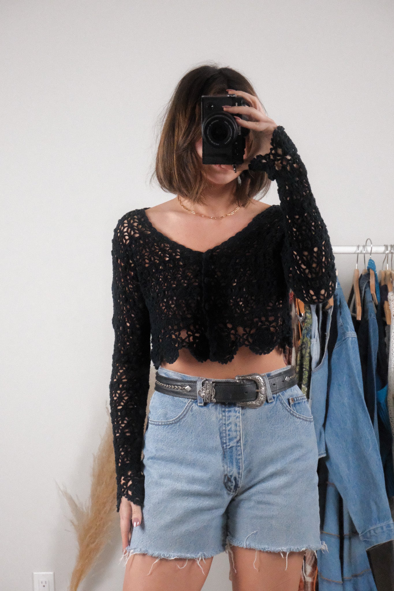 Vintage x Cotton Crochet Cropped Cardigan (XS-M)