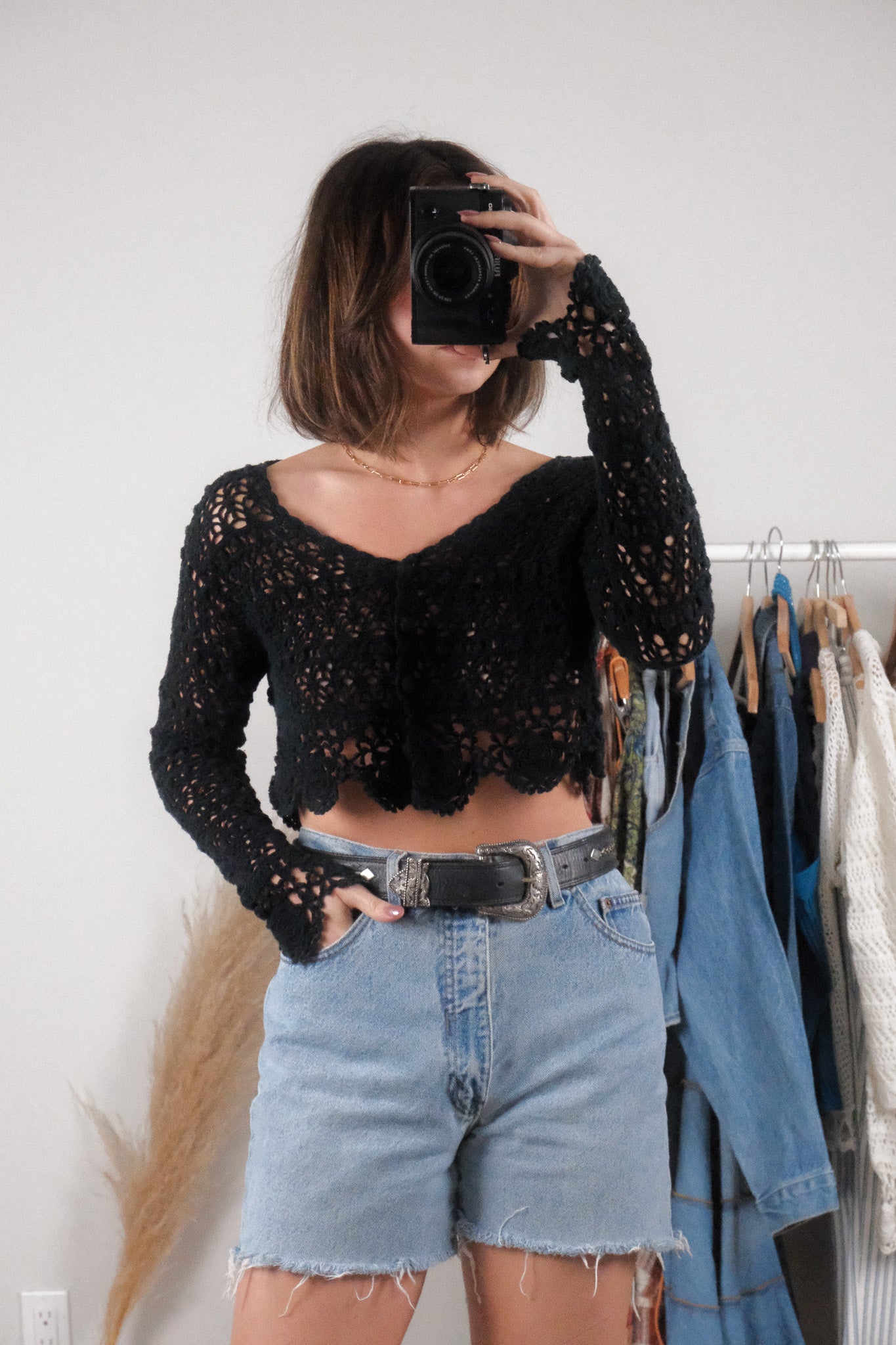 Vintage x Cotton Crochet Cropped Cardigan (XS-M)