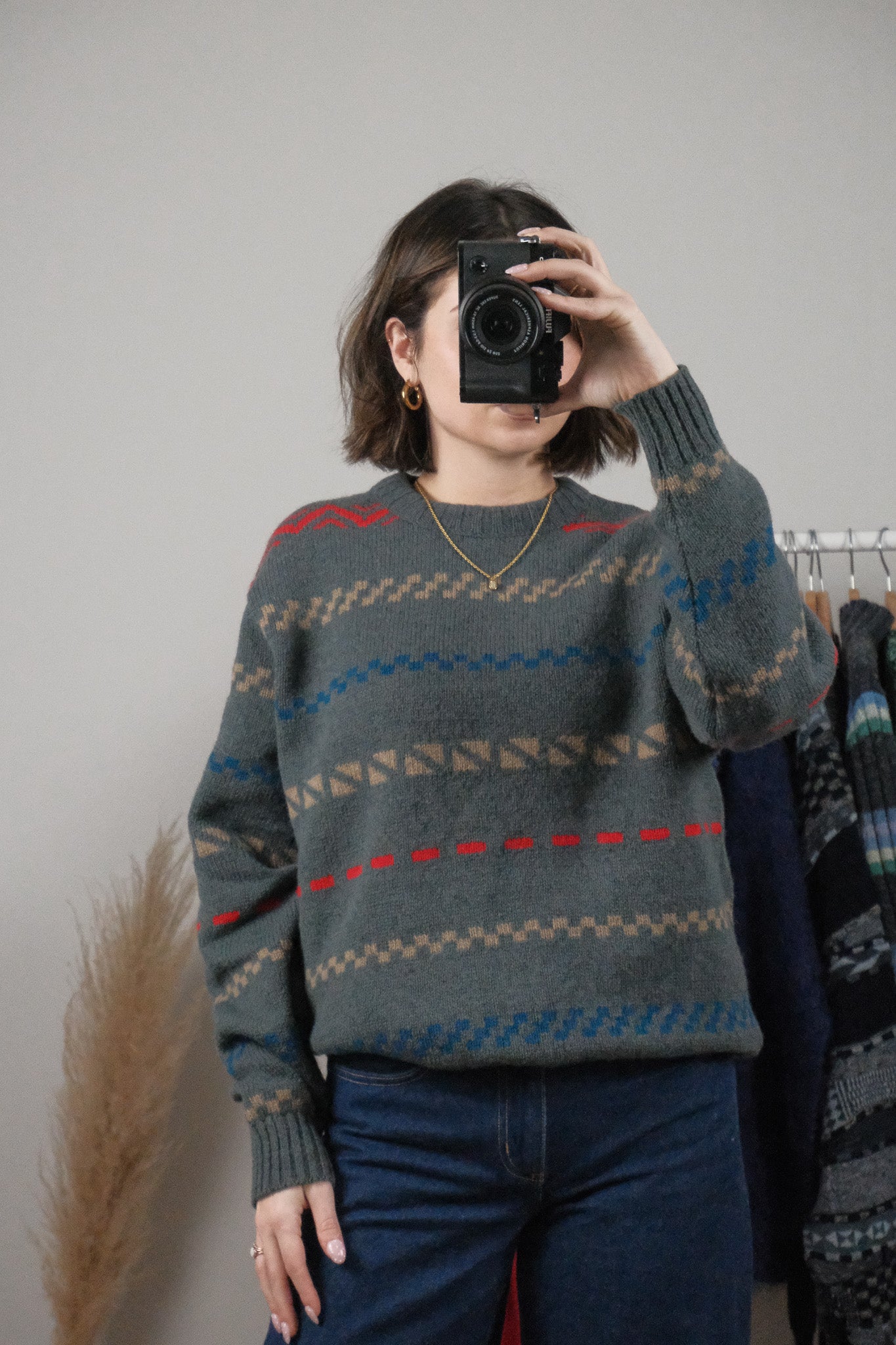 Made in Canada x Vintage x Patterned Wool Sweater (L)