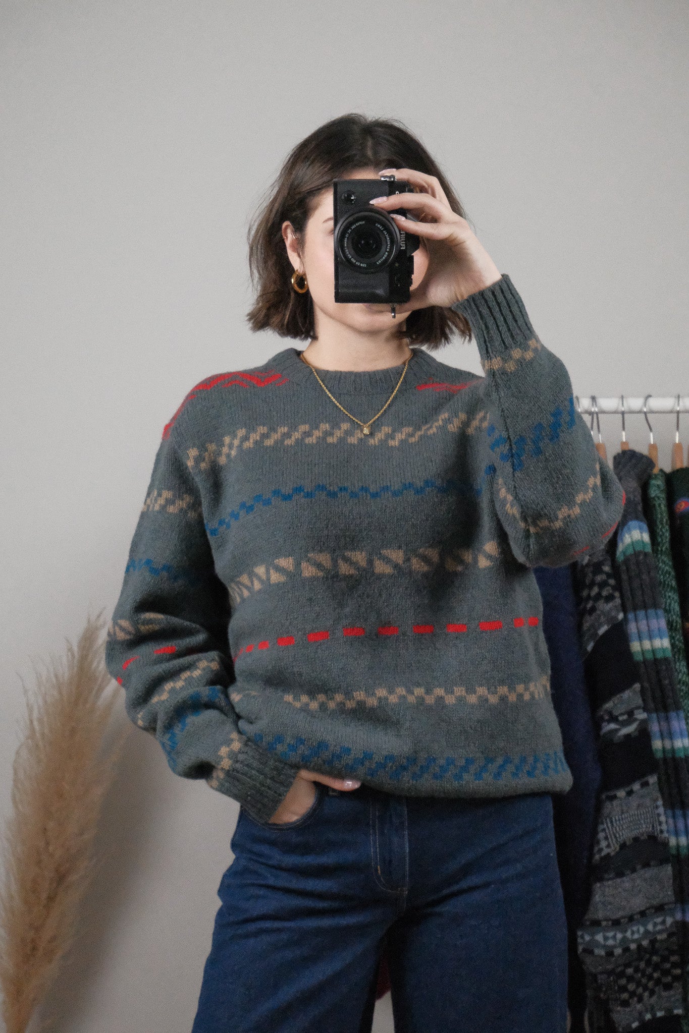 Made in Canada x Vintage x Patterned Wool Sweater (L)