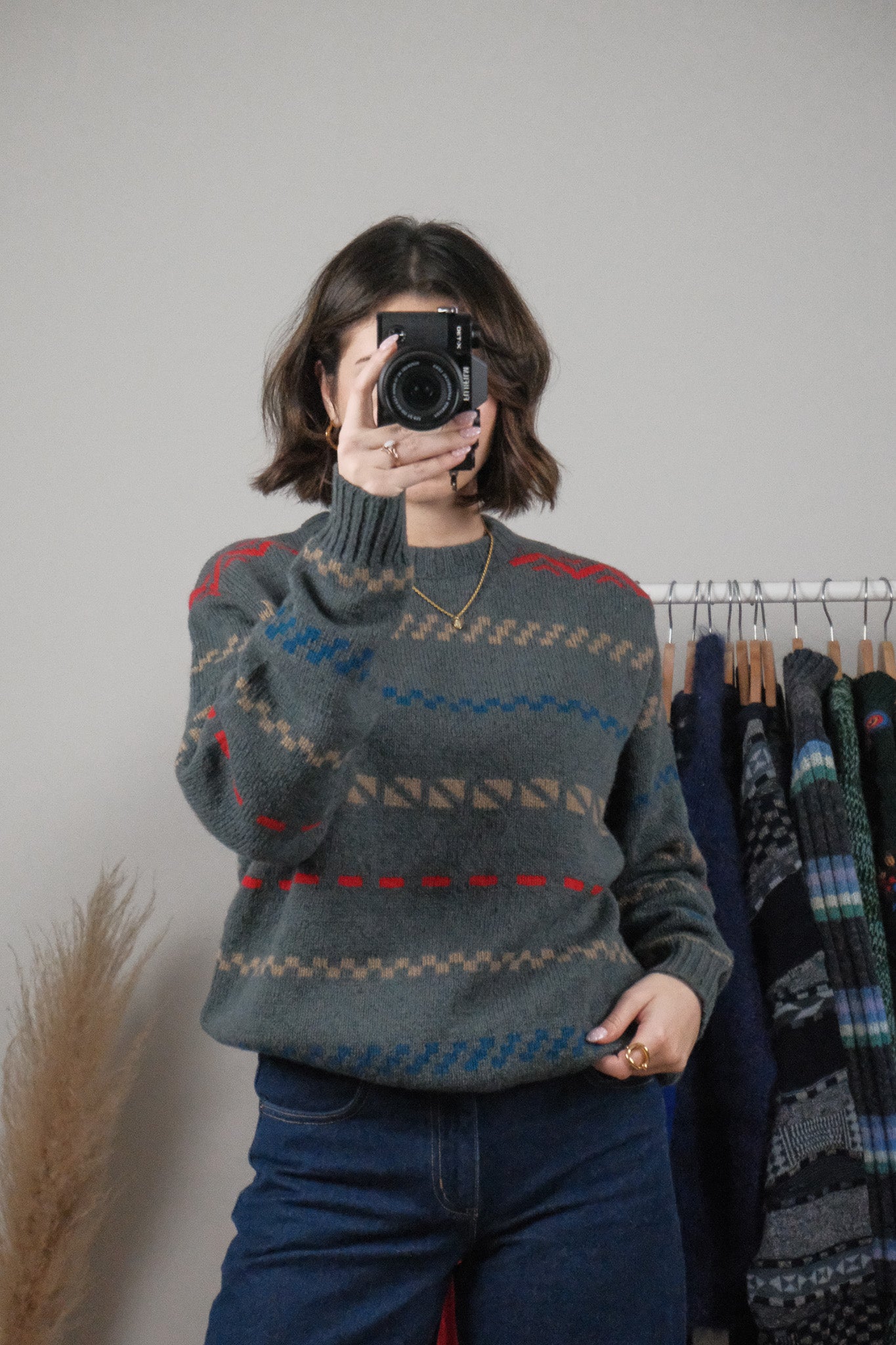 Made in Canada x Vintage x Patterned Wool Sweater (L)