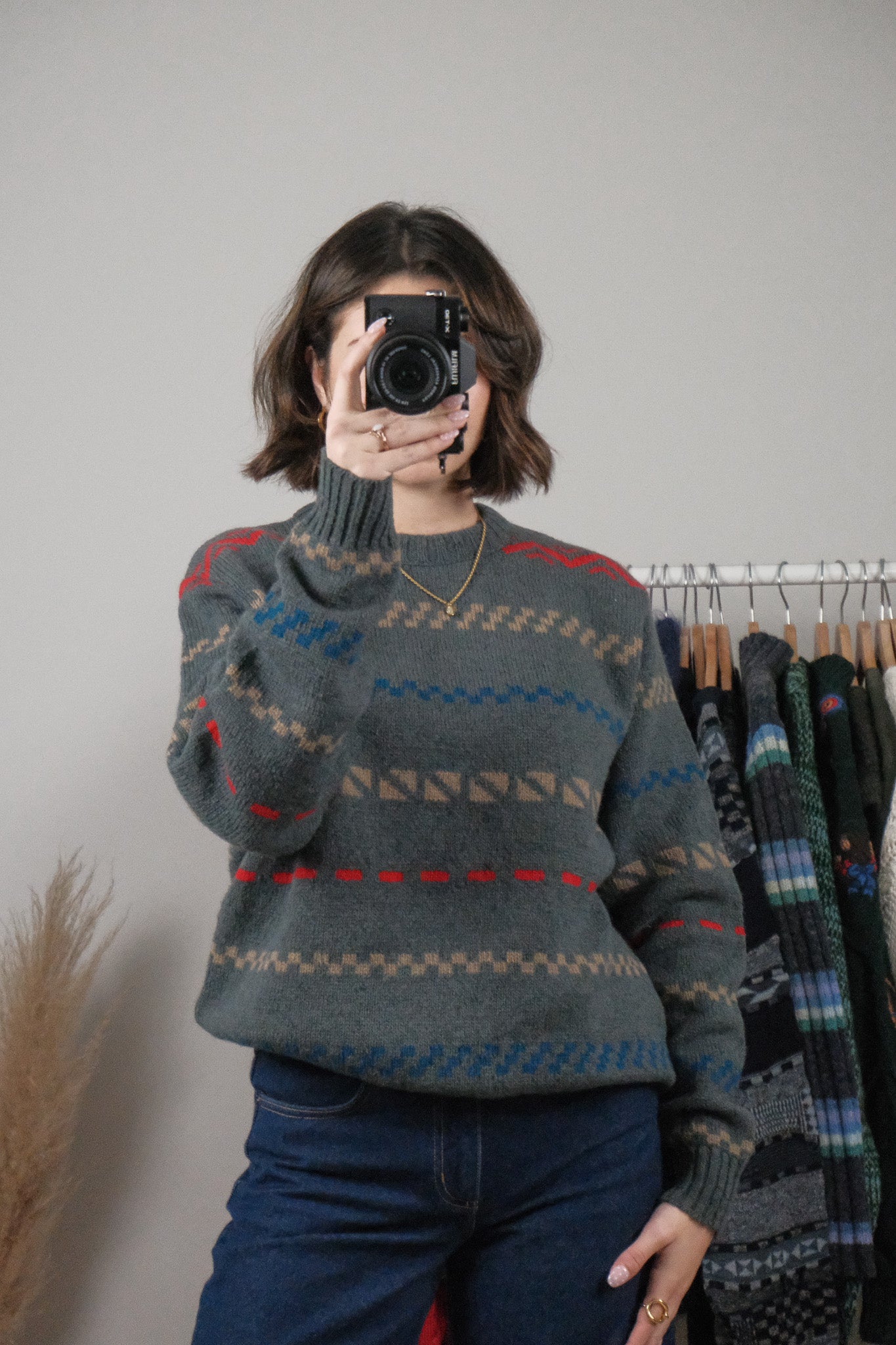 Made in Canada x Vintage x Patterned Wool Sweater (L)