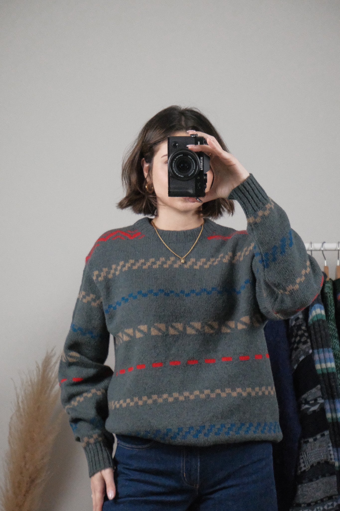 Made in Canada x Vintage x Patterned Wool Sweater (L)
