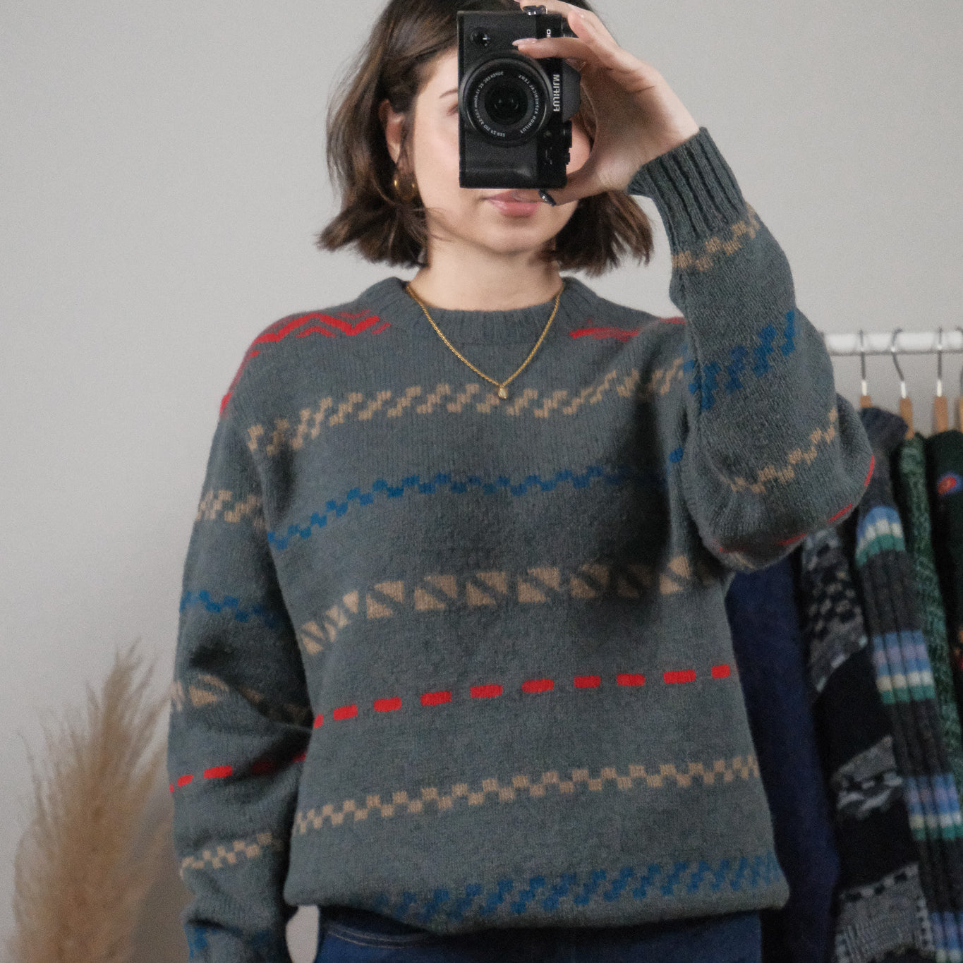 Made in Canada x Vintage x Patterned Wool Sweater (L)