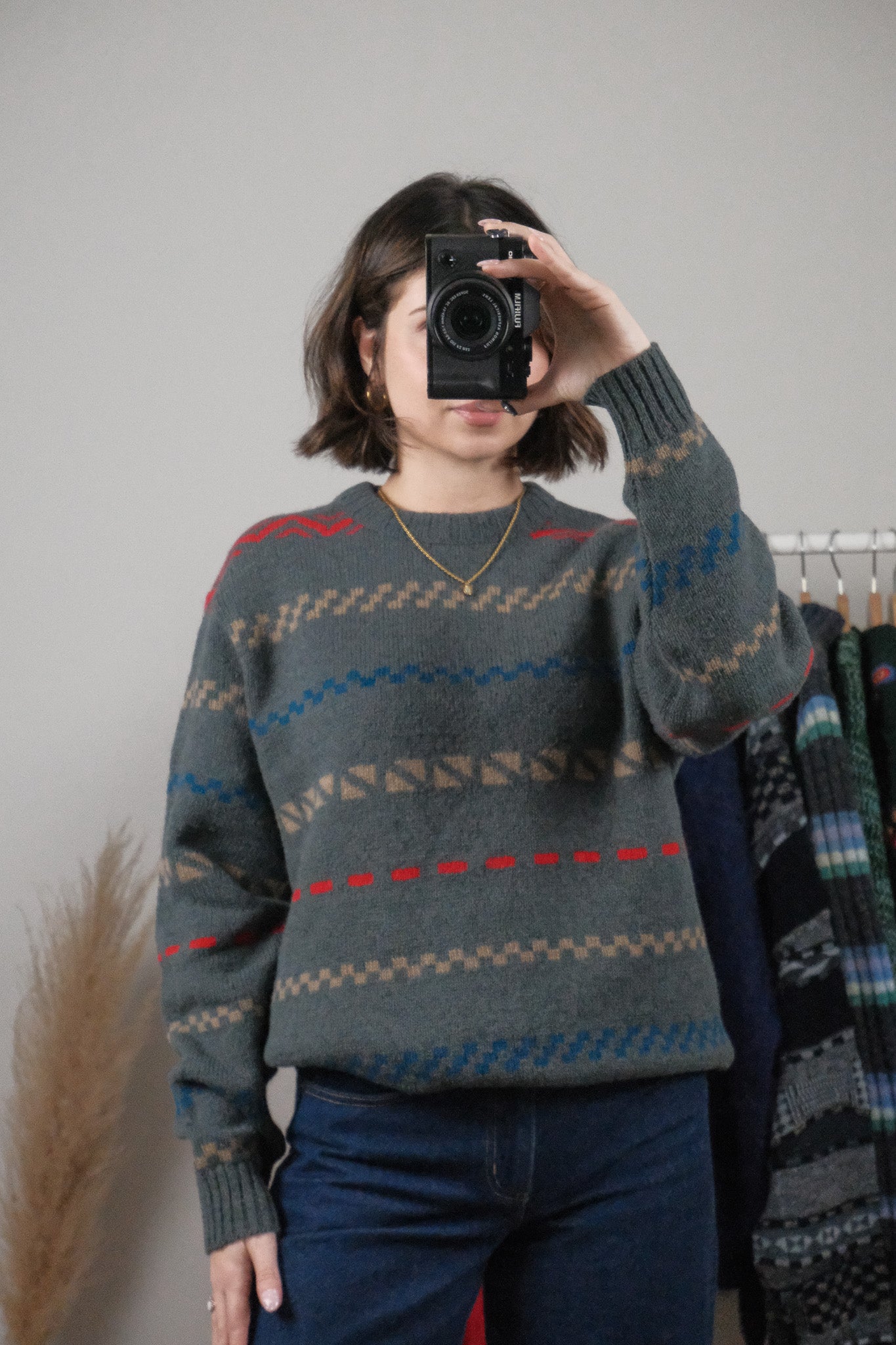 Made in Canada x Vintage x Patterned Wool Sweater (L)