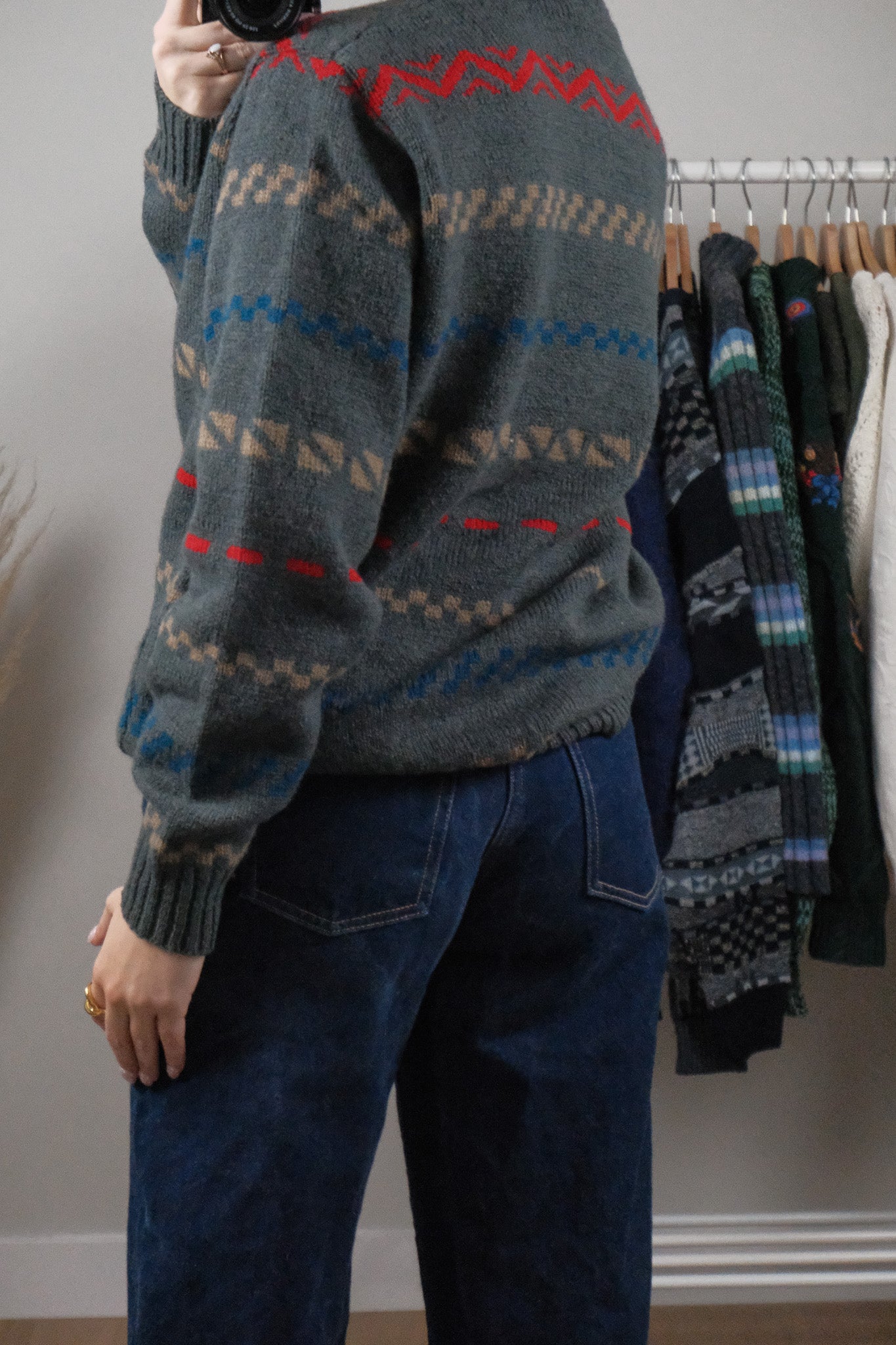 Made in Canada x Vintage x Patterned Wool Sweater (L)