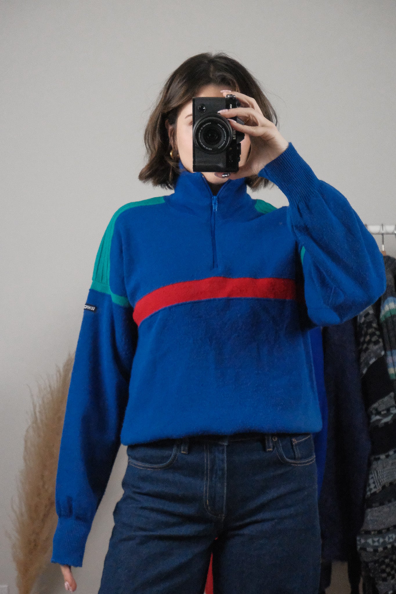 Made in Canada x Vintage x Wool Blend Multicolour Quarter Zip (M)