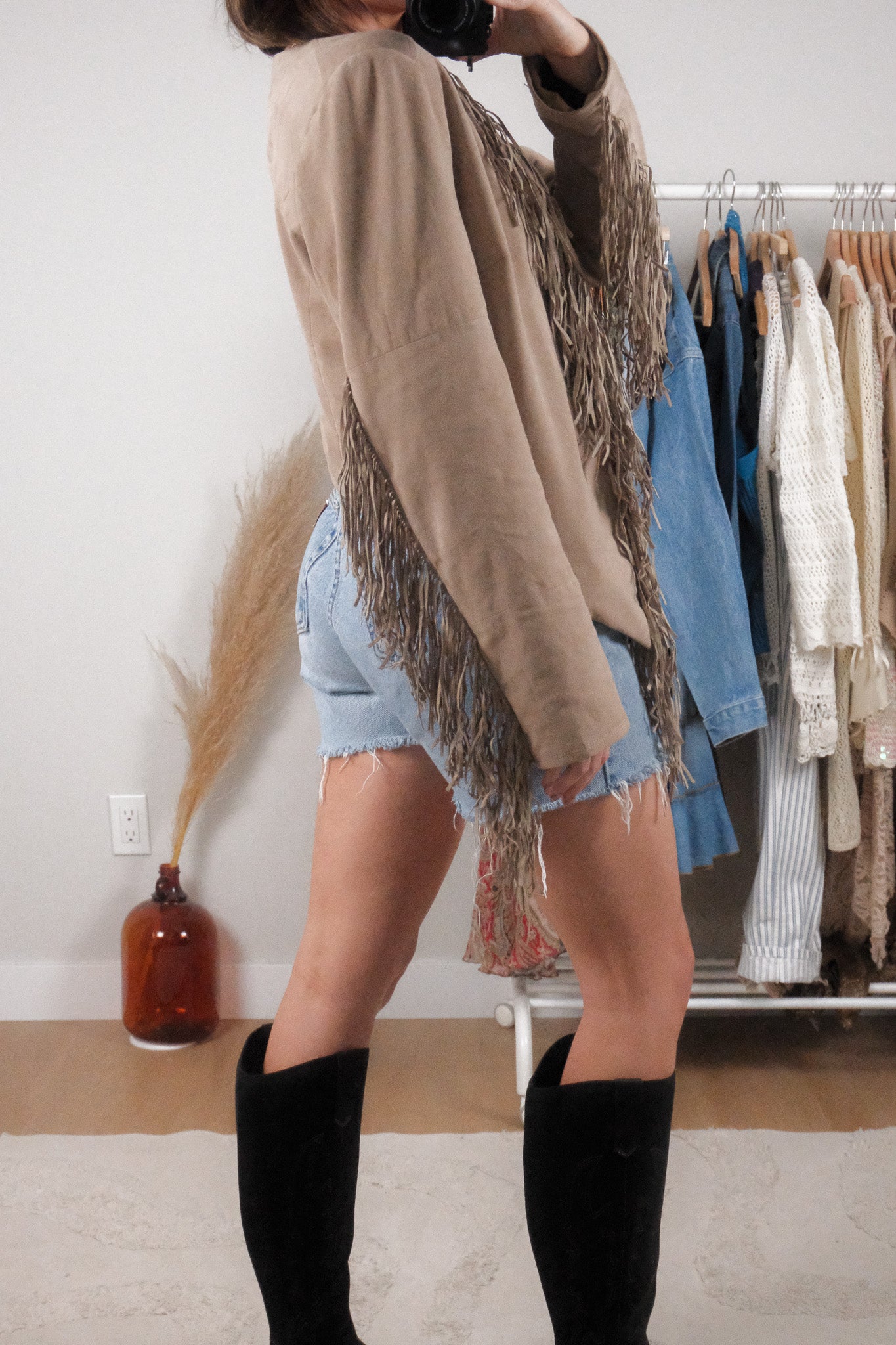 Guess x Faux Suede Fringe Jacket (M)