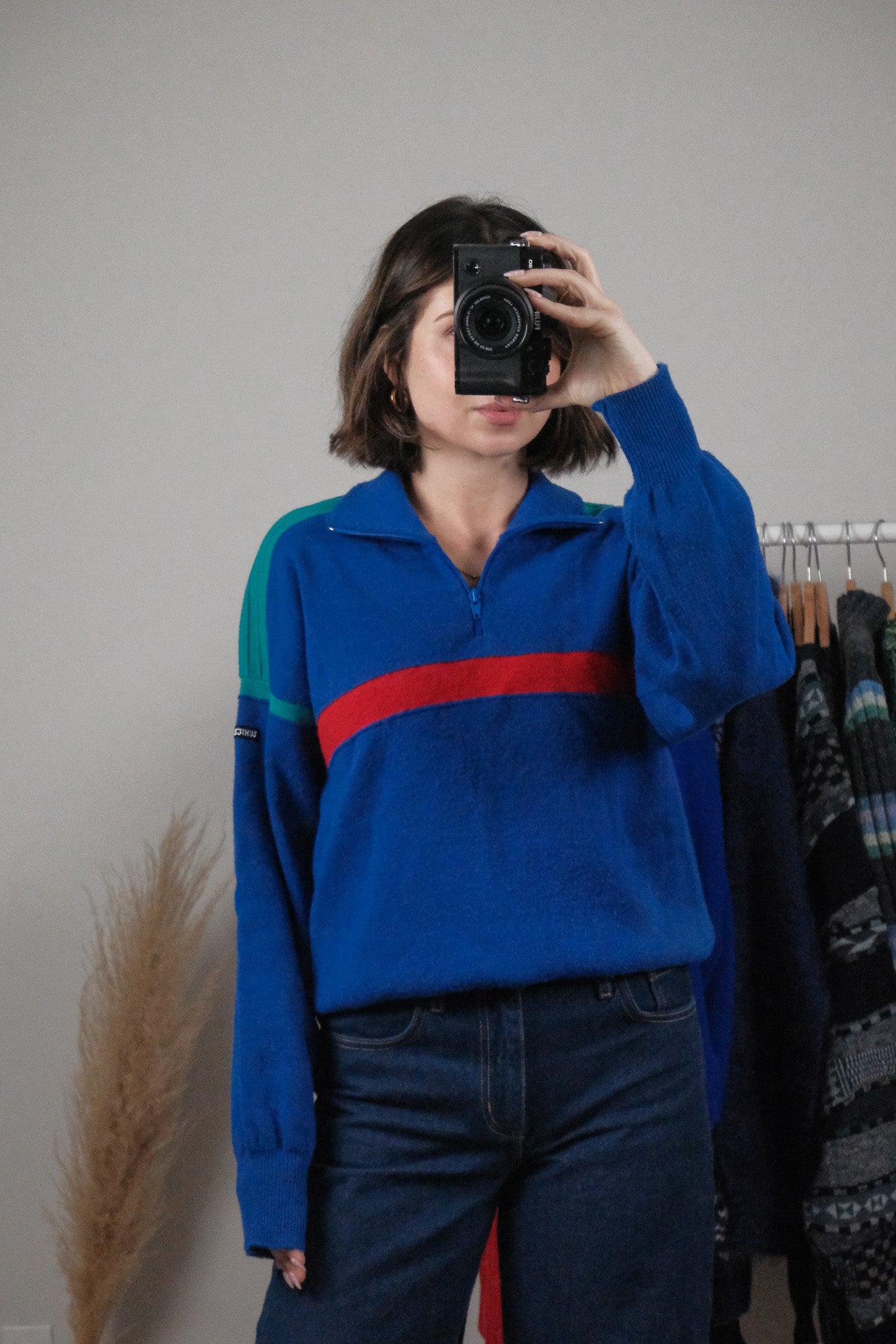 Made in Canada x Vintage x Wool Blend Multicolour Quarter Zip (M)