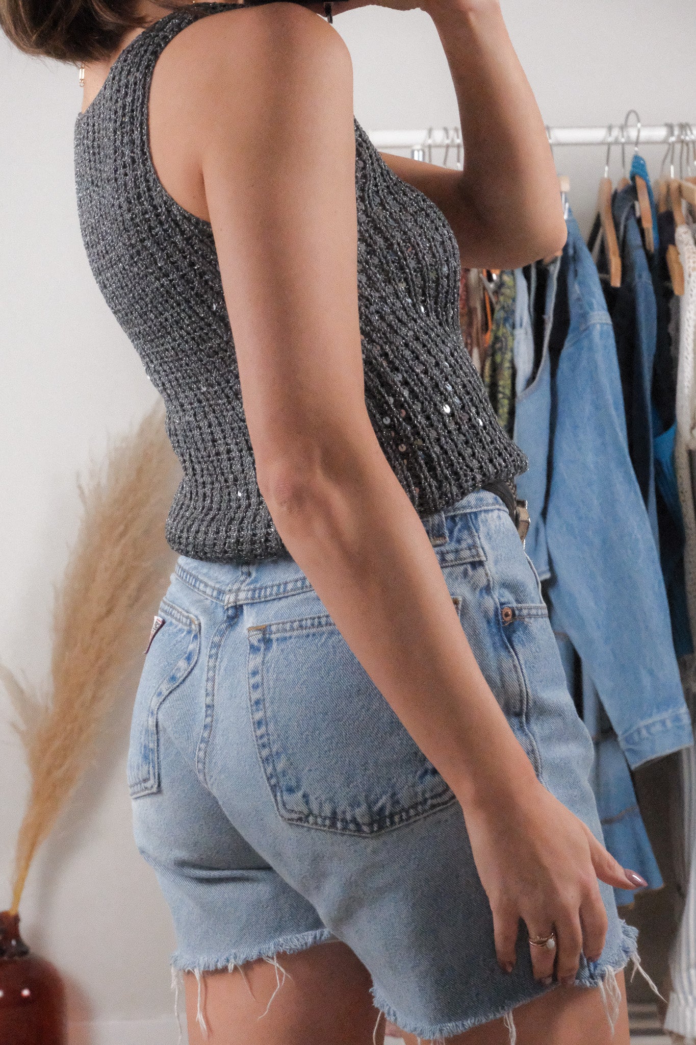 Vintage x Sequin Knit Tank Top (S)