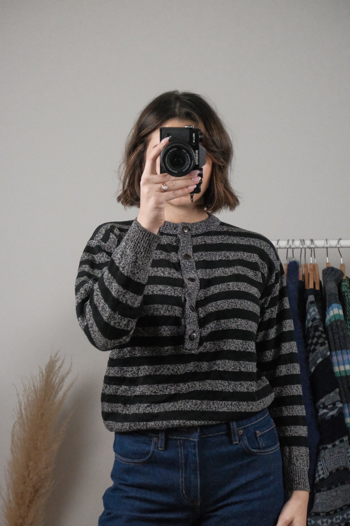 Vintage x Striped Henley Sweater (XS/S)