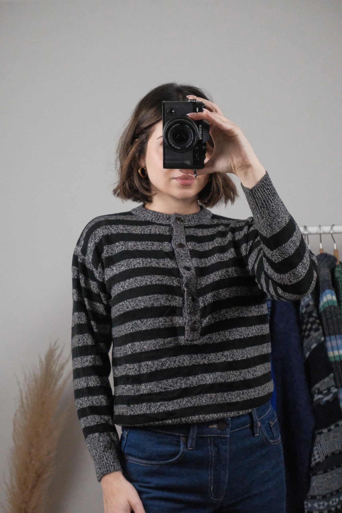 Vintage x Striped Henley Sweater (XS/S)